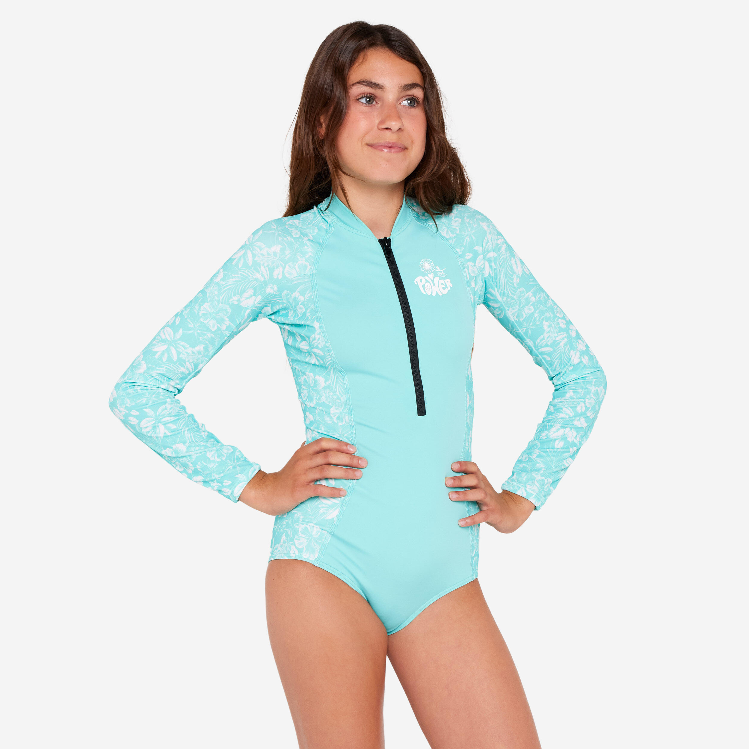 OLAIAN Badeanzug langarm tÃ¼rkis 160-166cm 14-15J