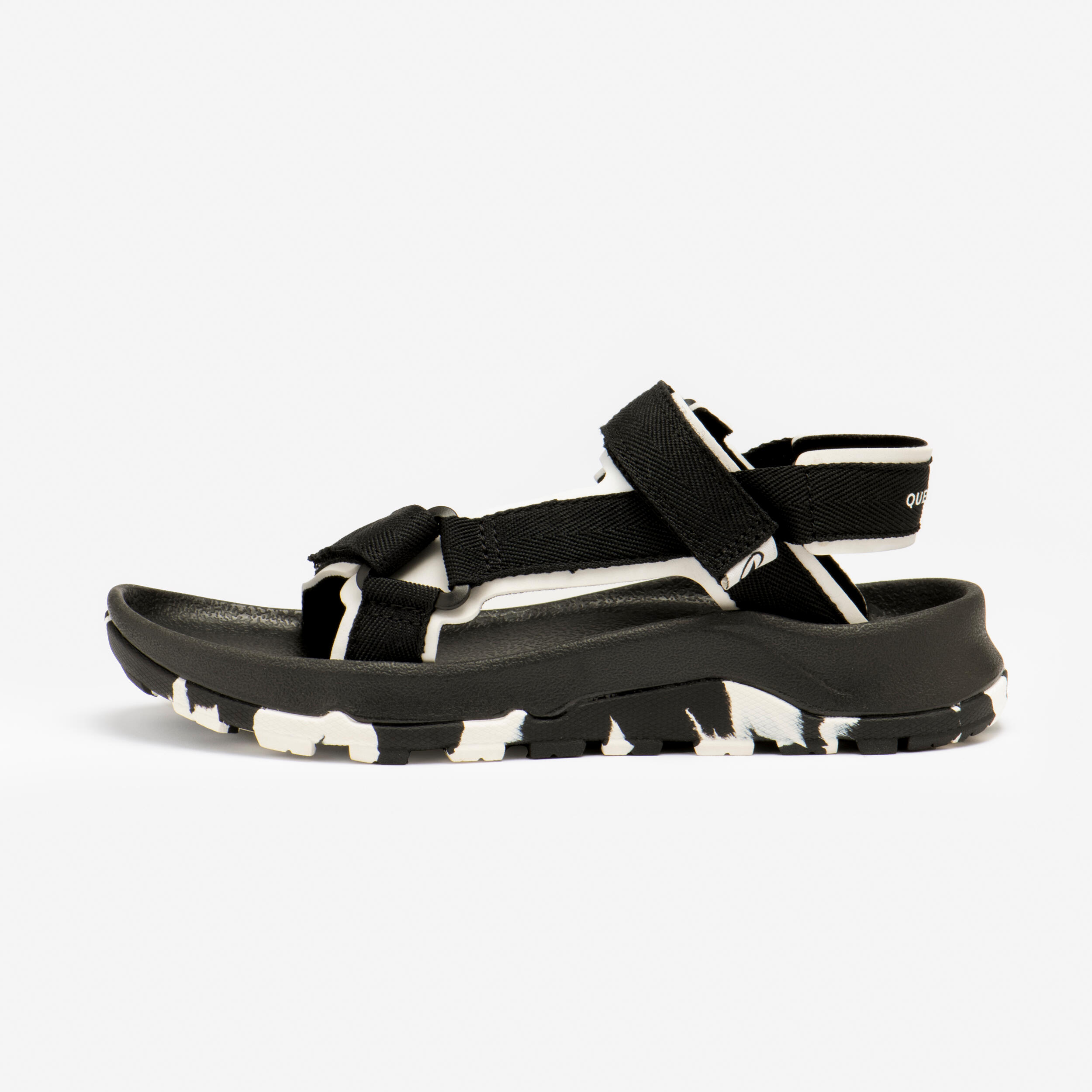 QUECHUA Sandalen Kinder 32–38 bequem Klettverschluss Wandern - NH500 schwarz