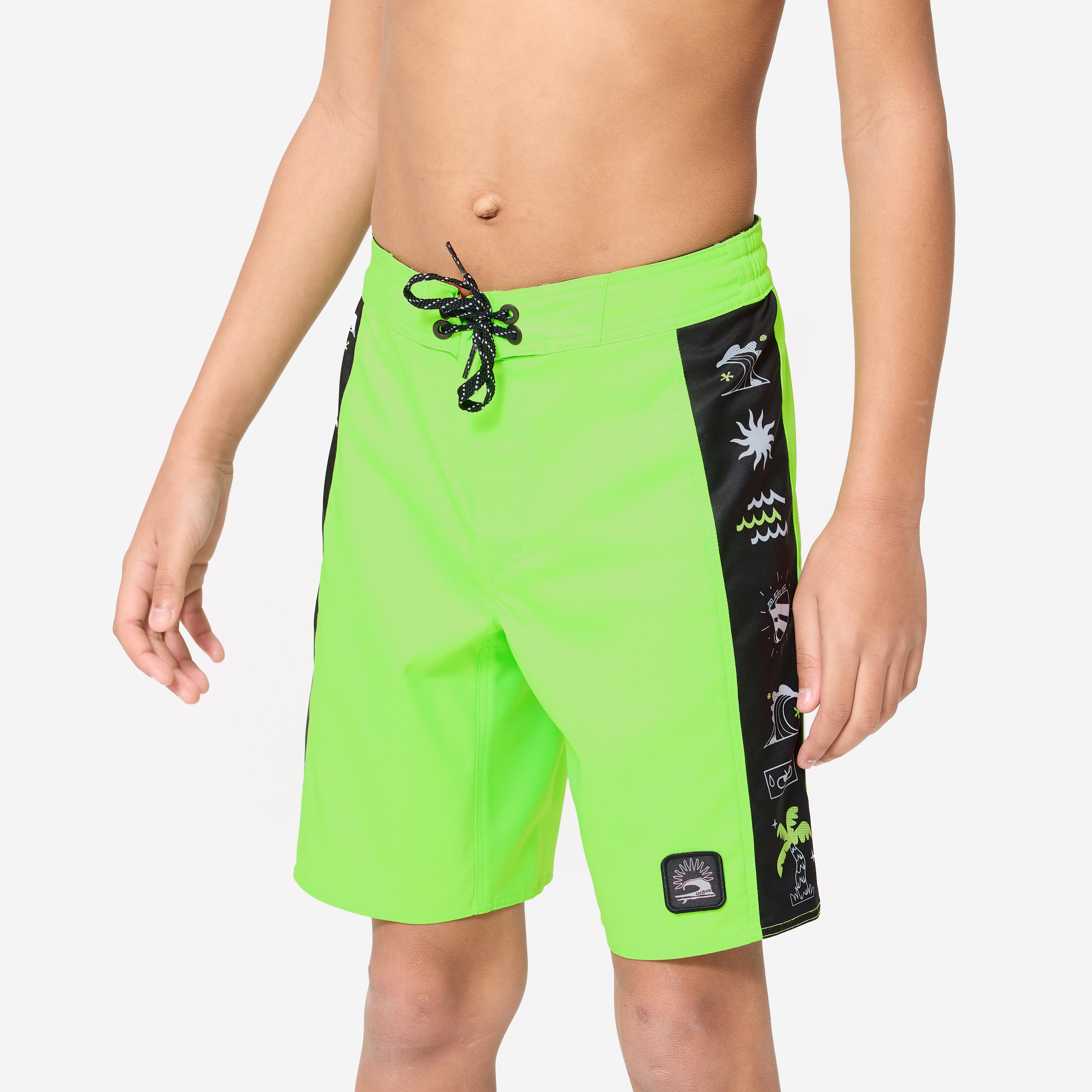 OLAIAN Boardshorts Surfen Jungen 900 Band grÃ¼n 151-160cm 12-13J