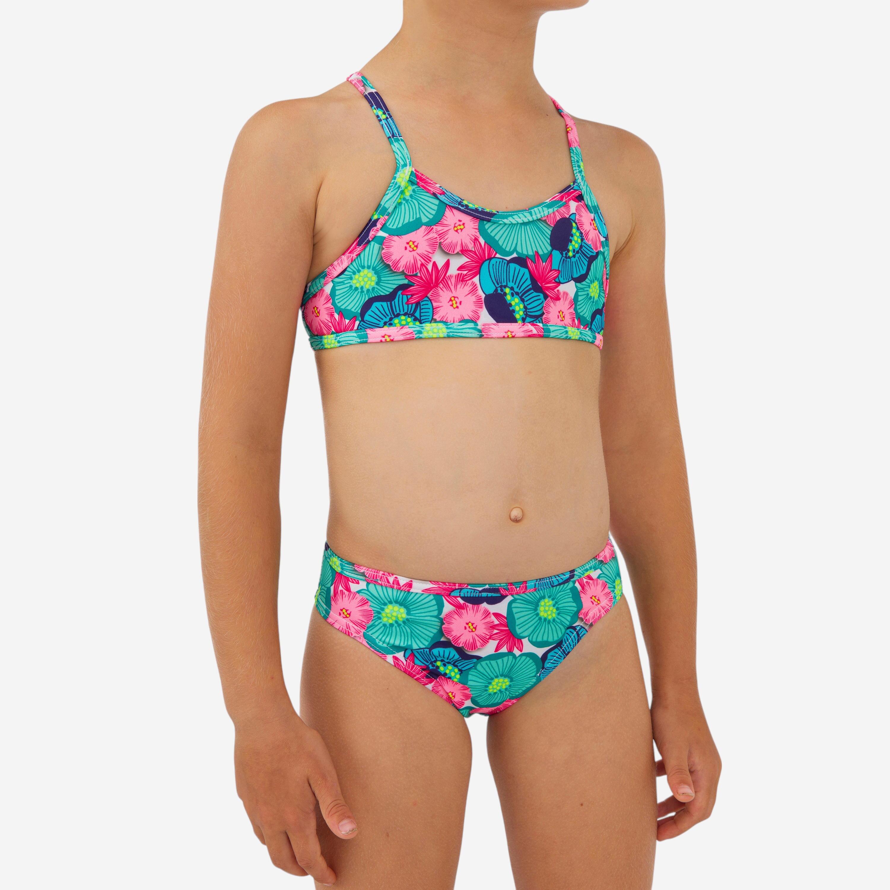 OLAIAN Bikini-Set MÃ¤dchen 100 Boni Naka grÃ¼n/pink 123-130cm 7-8J