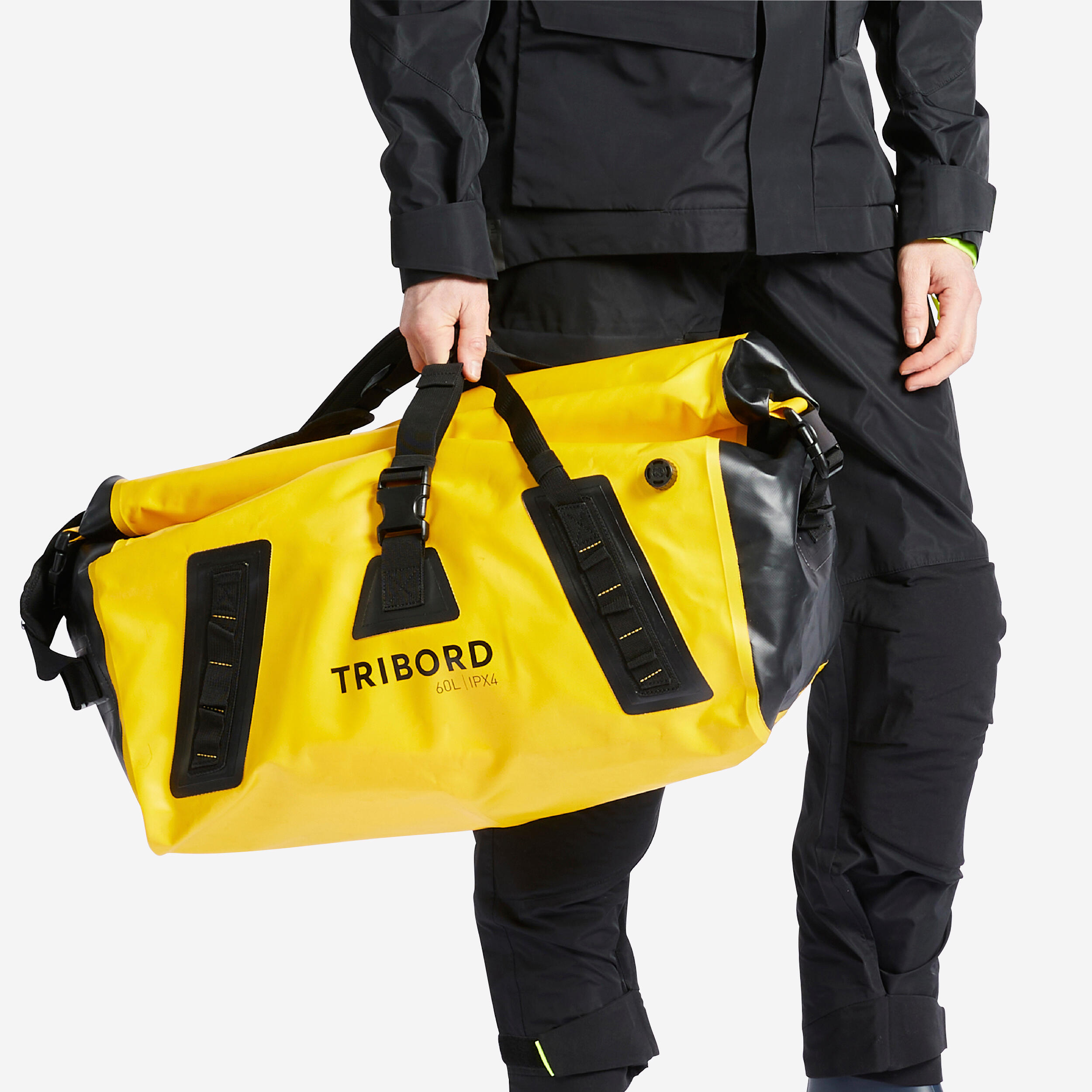 TRIBORD Gebraucht - Reisetasche Sporttasche 60Â l wasserdicht - gelb/schwarz - SEHR GUT No Size