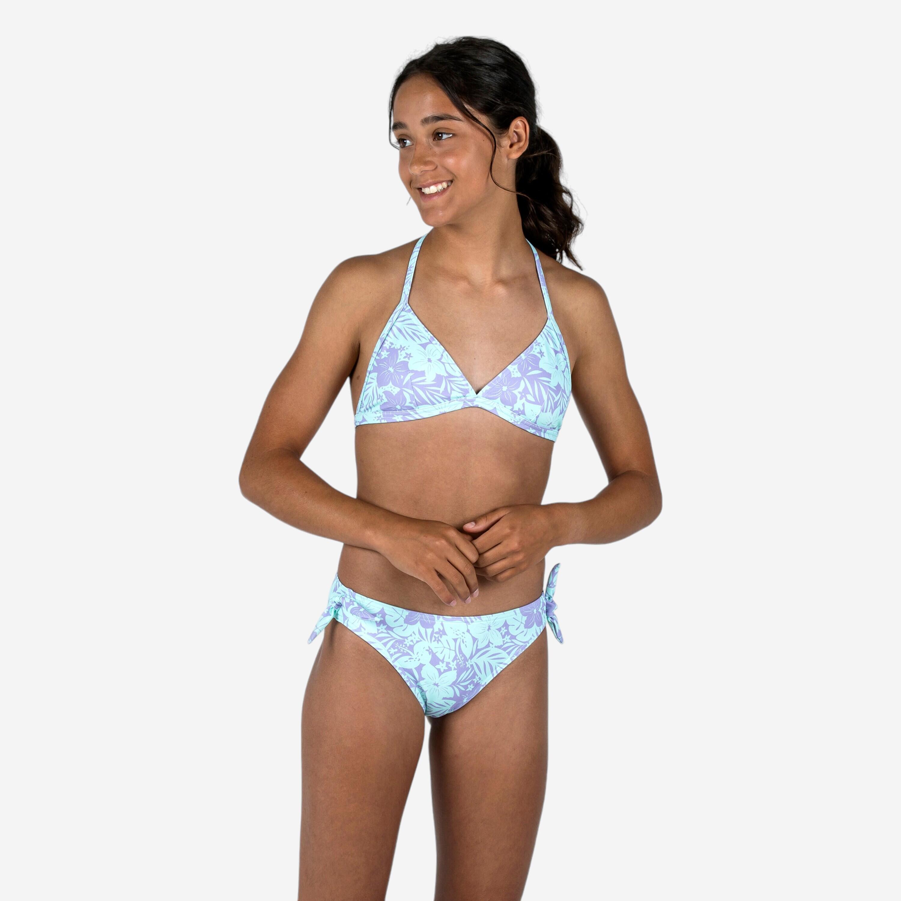 OLAIAN Bikini-Set MÃ¤dchen 100 Tania Tropical violett/blau 160-166cm 14-15J