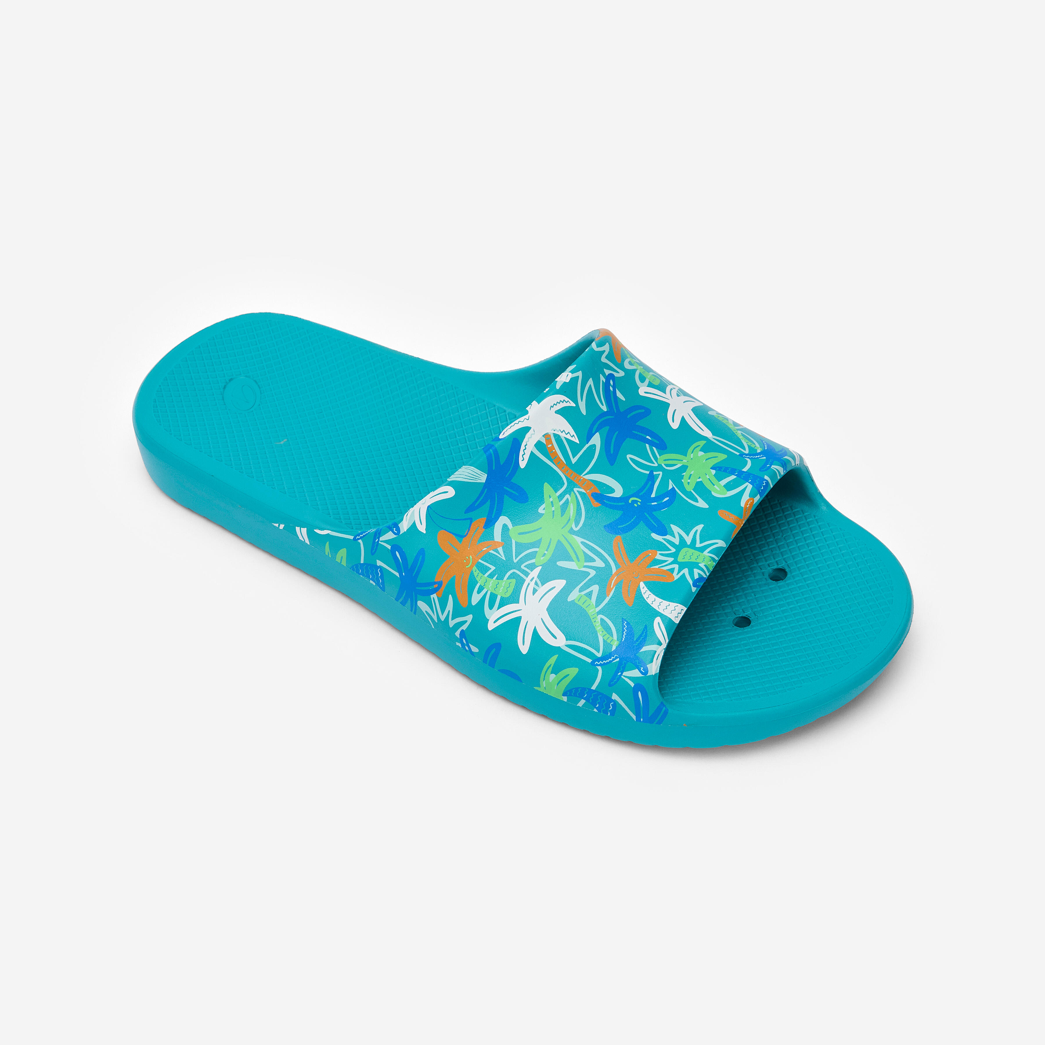 Decathlon Badelatschen Kinder - Slap 500 Palm türkis