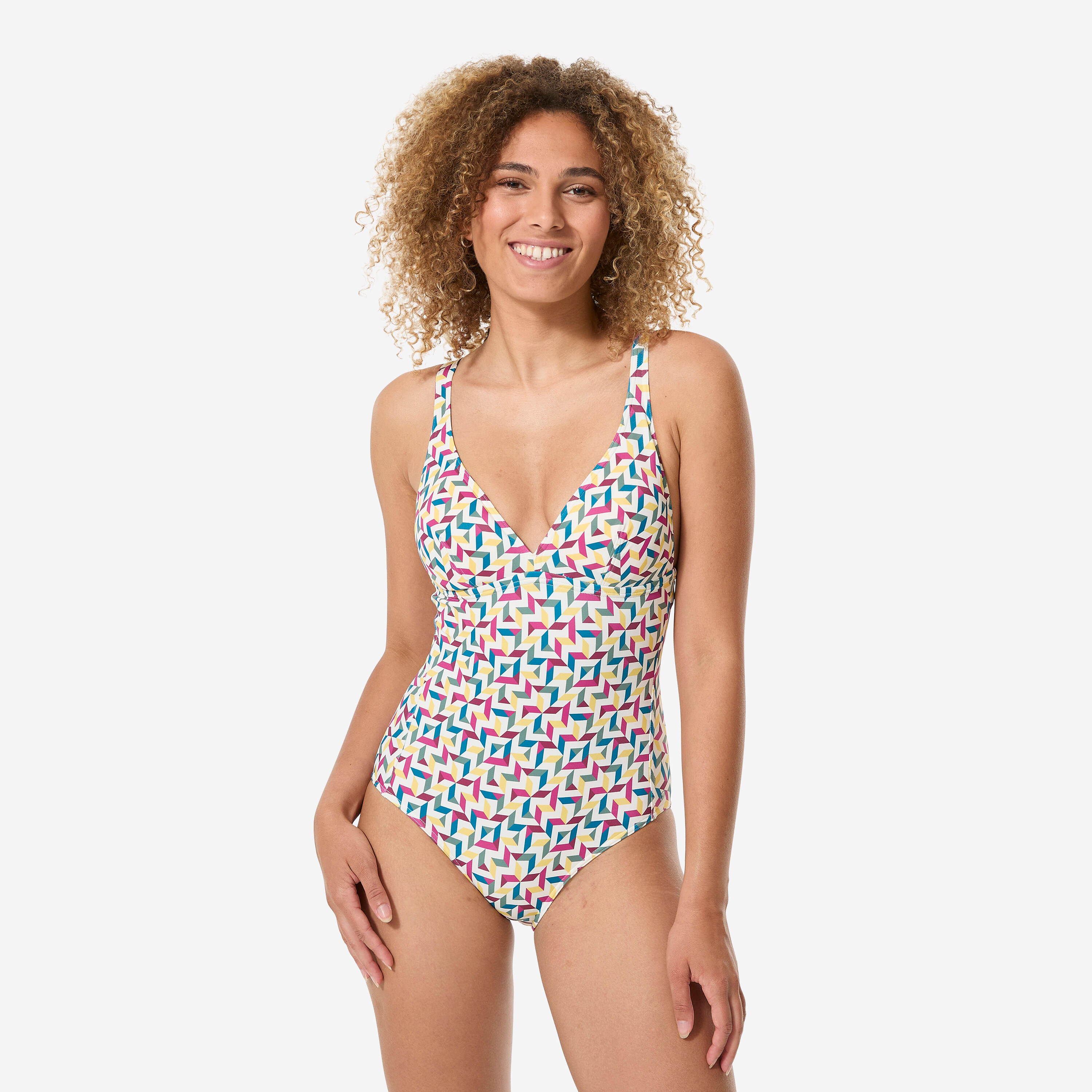 Decathlon Badeanzug Damen Daria Mosa beige