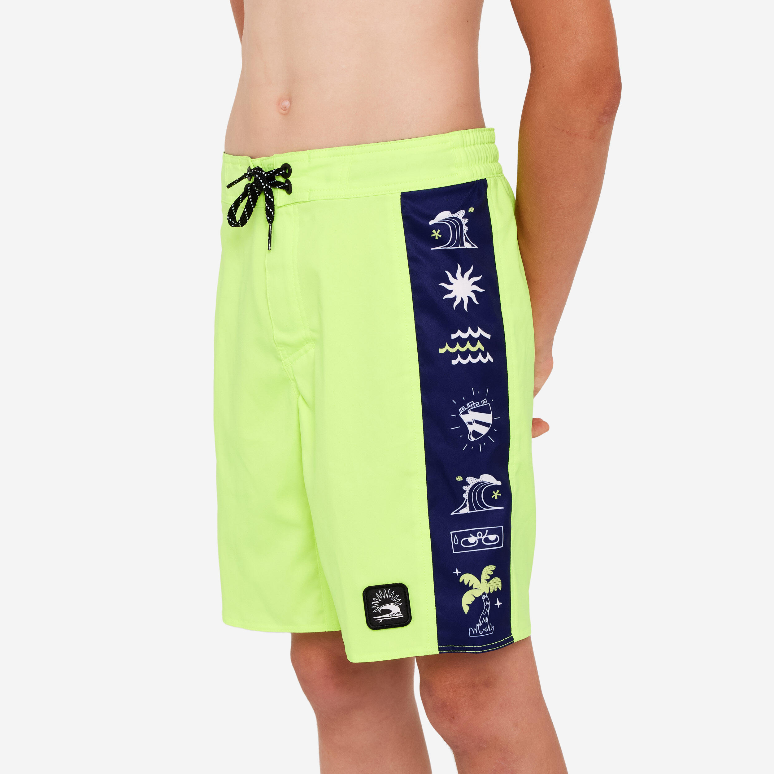 OLAIAN Boardshorts Surfen Jungen 900 Band gelb 151-160cm 12-13J