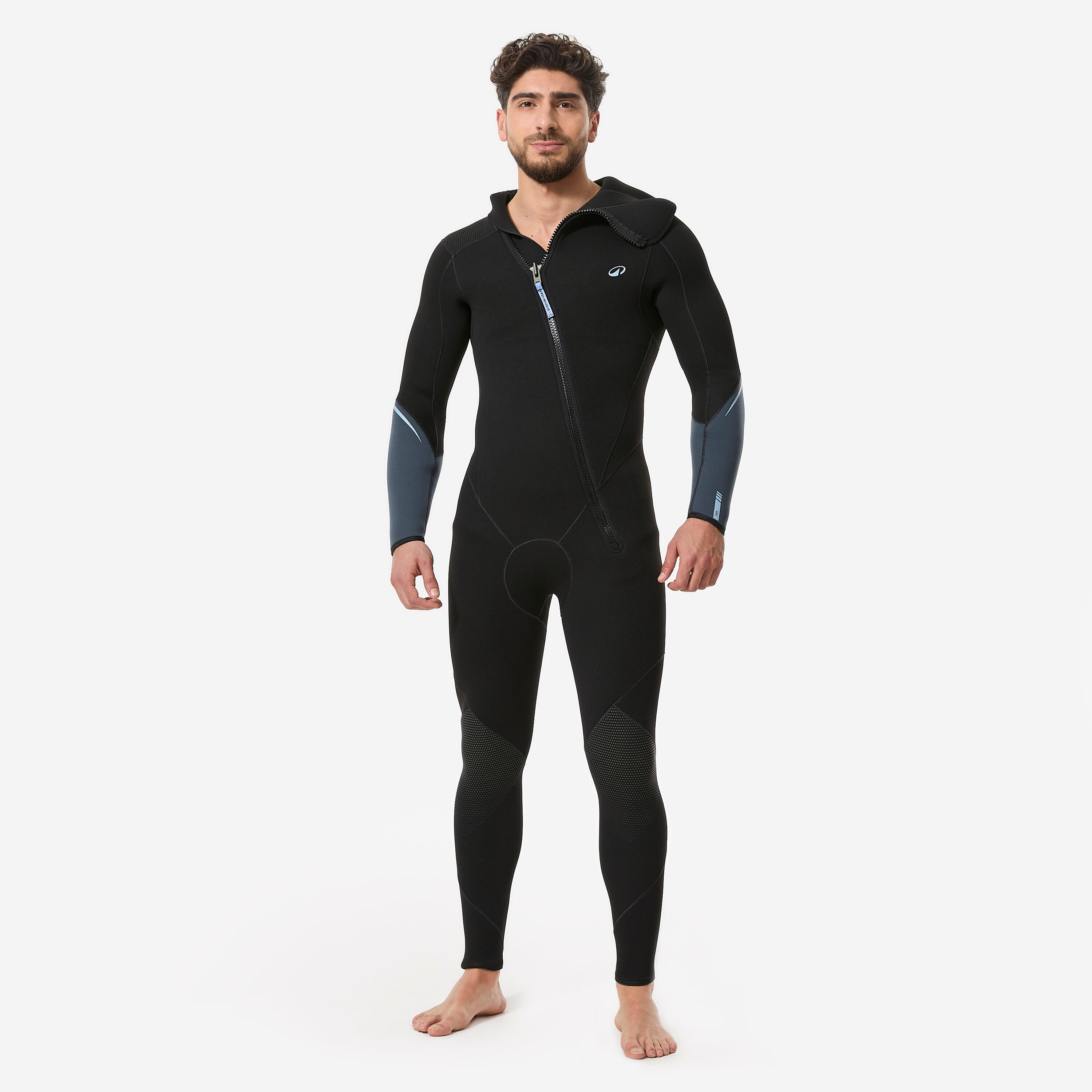 Decathlon Neoprenanzug Tauchen Herren Kapuze SCD500 5 mm schwarz/blau