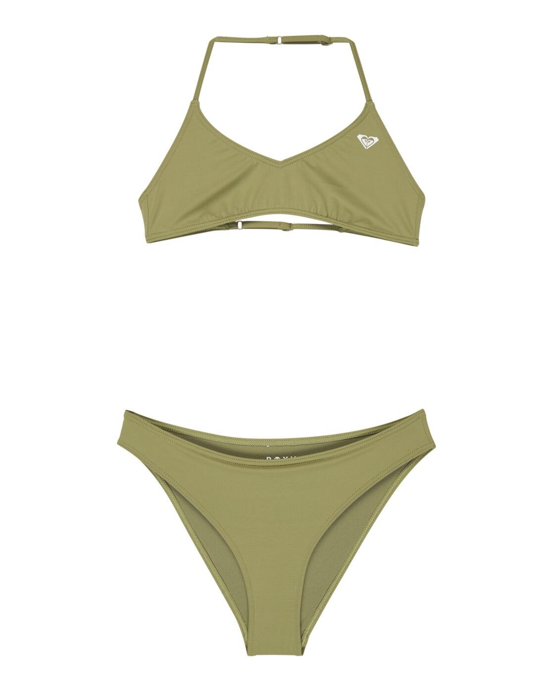 Roxy Zweiteiliges Bralette-Bikini-Set SOLID ACTIVE SET Grün Mädchen 6-16