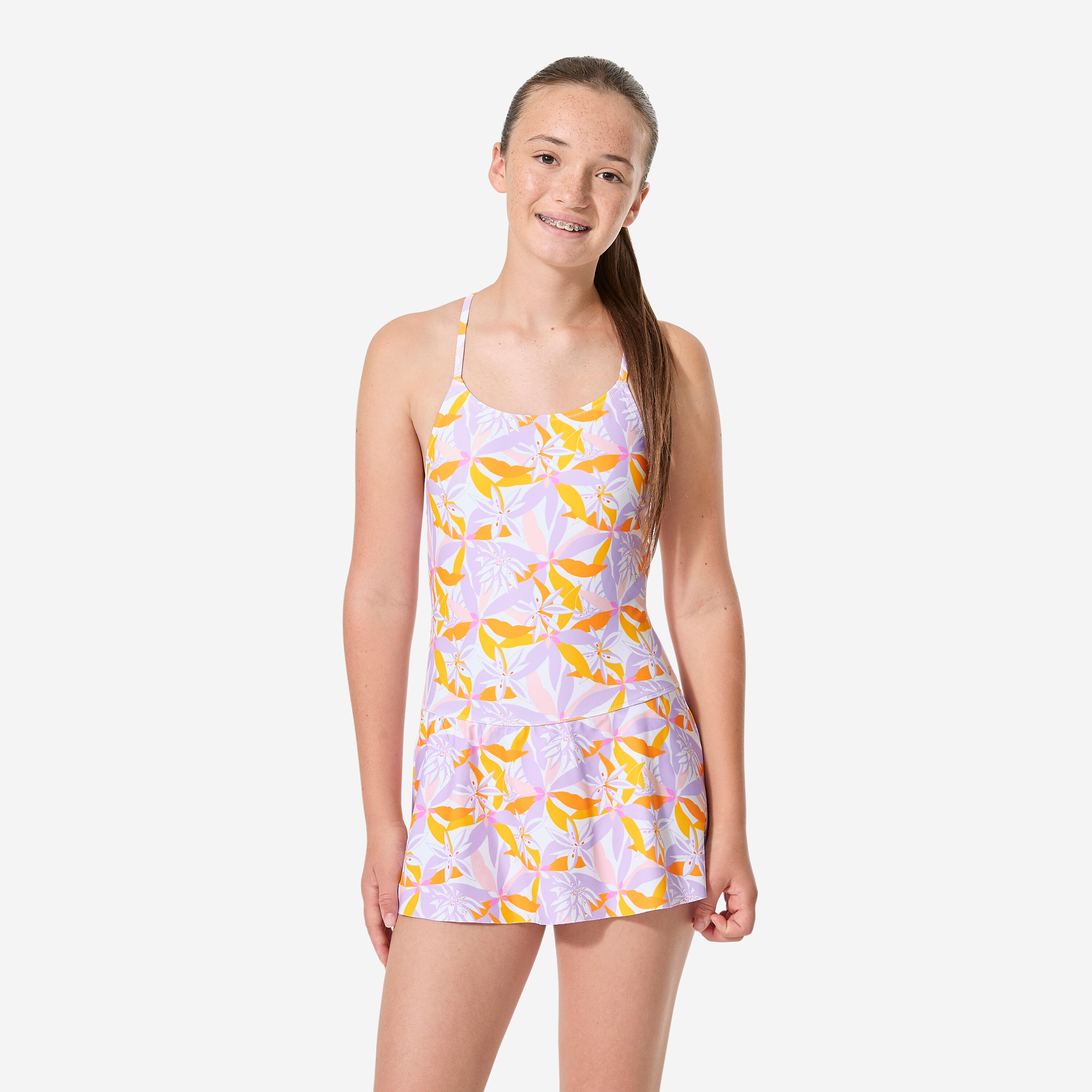 Decathlon Badeanzug Röckchen Mädchen - Lila Jow lila