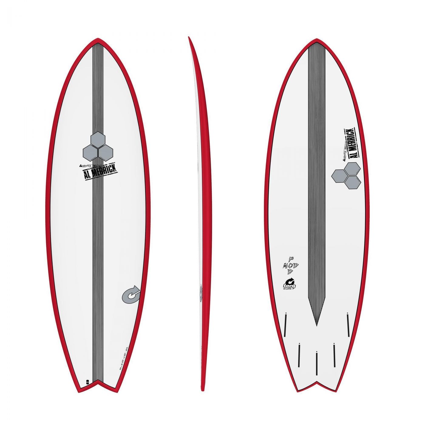 Surfboard CHANNEL ISLANDS X-lite Pod Mod 6.2 Rot