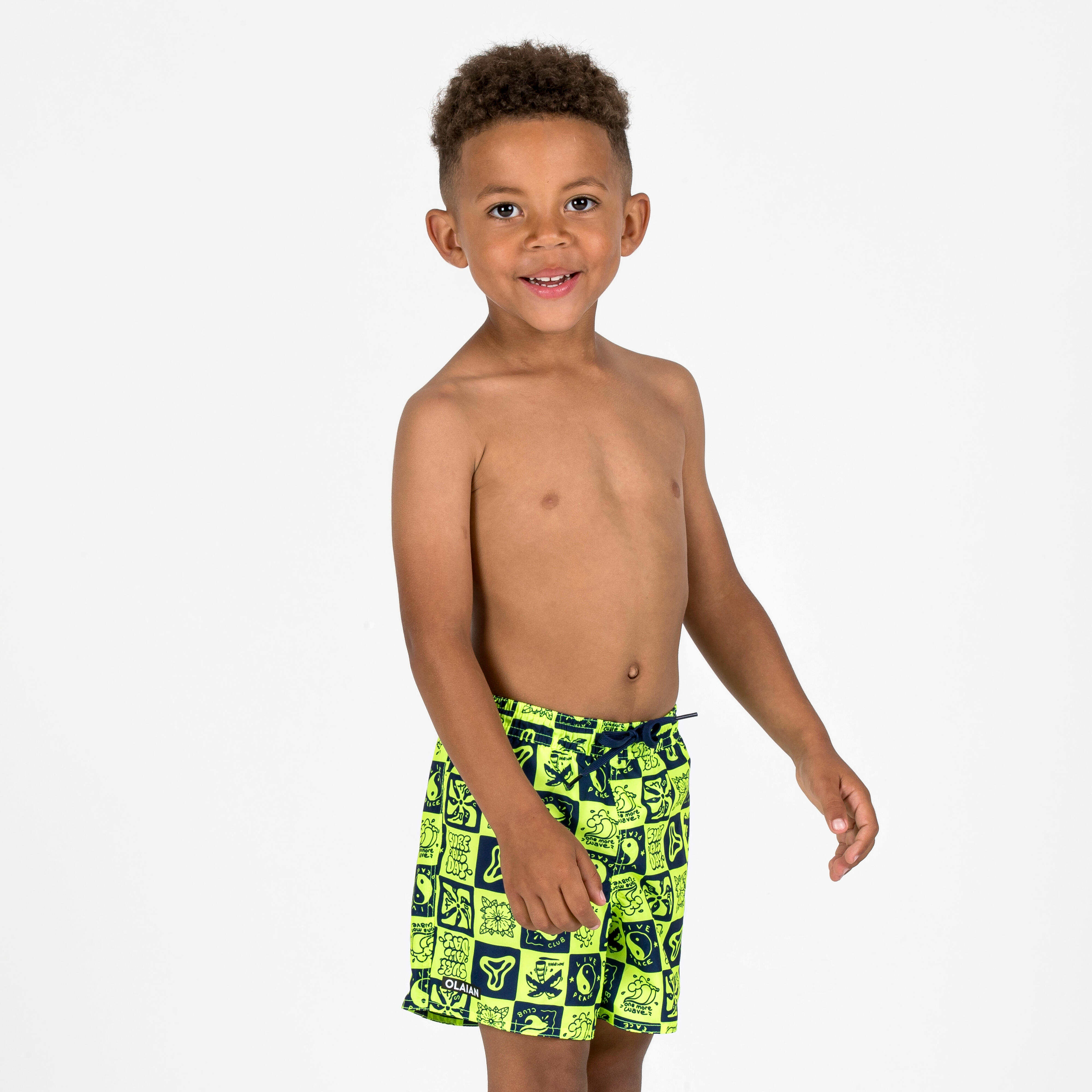 OLAIAN Boardshorts Jungen 100 gelb/schwarz 123-130cm 7-8J