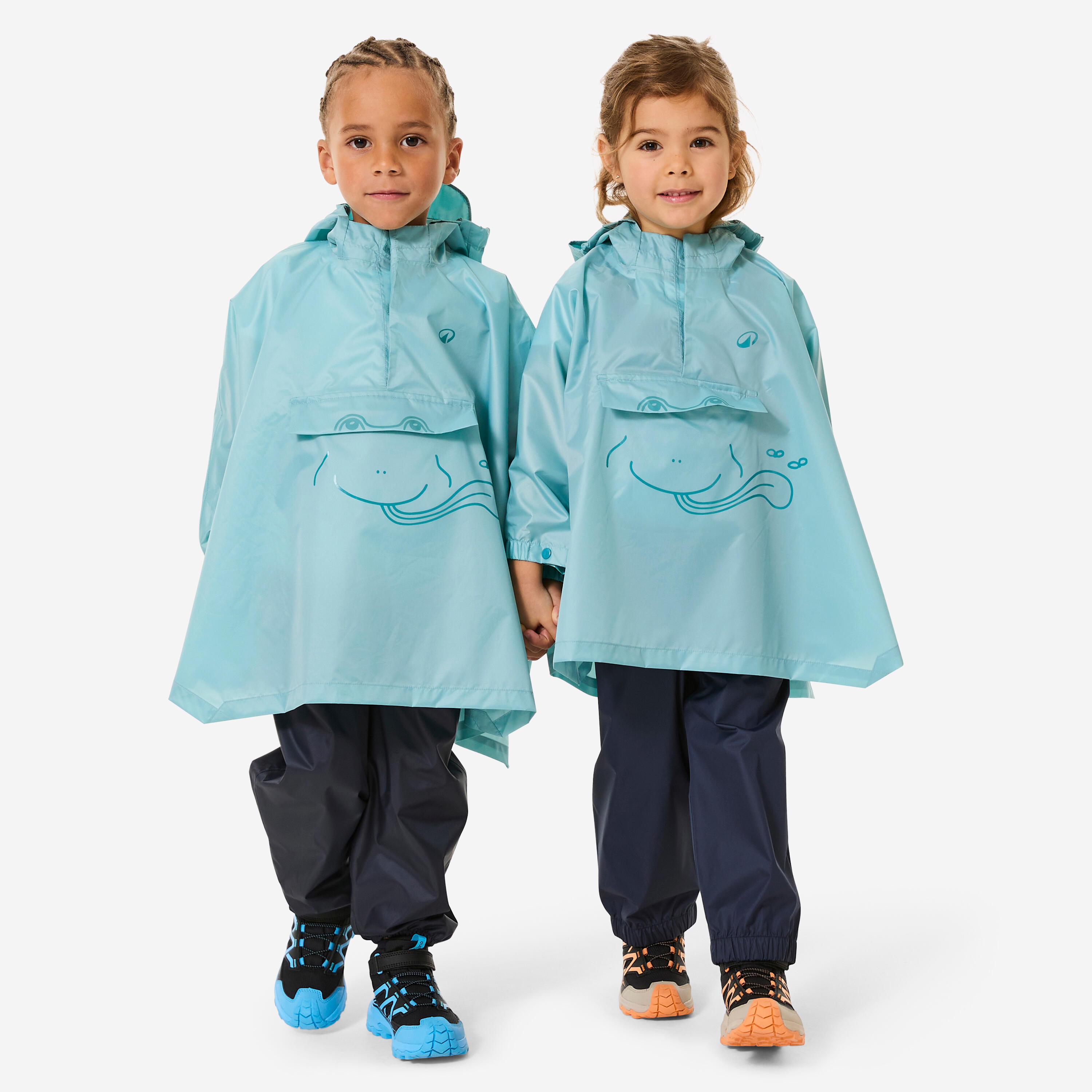 QUECHUA Regencape Kleinkinder wasserdicht Wandern - MH100 Kid blau