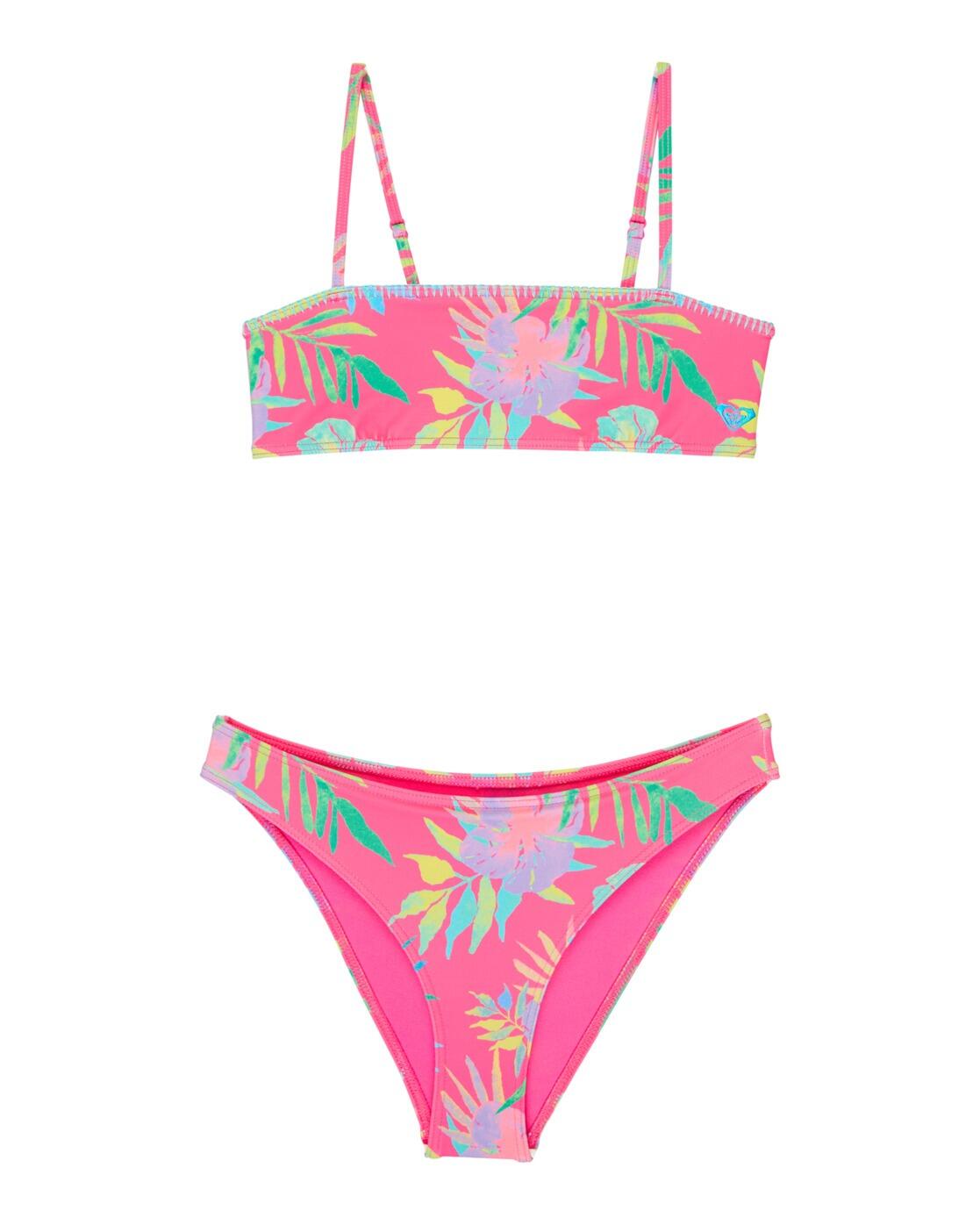 Roxy Zweiteiliges Bandeau-Bikini-Set AQUARELLA Rosa Mädchen 6-16