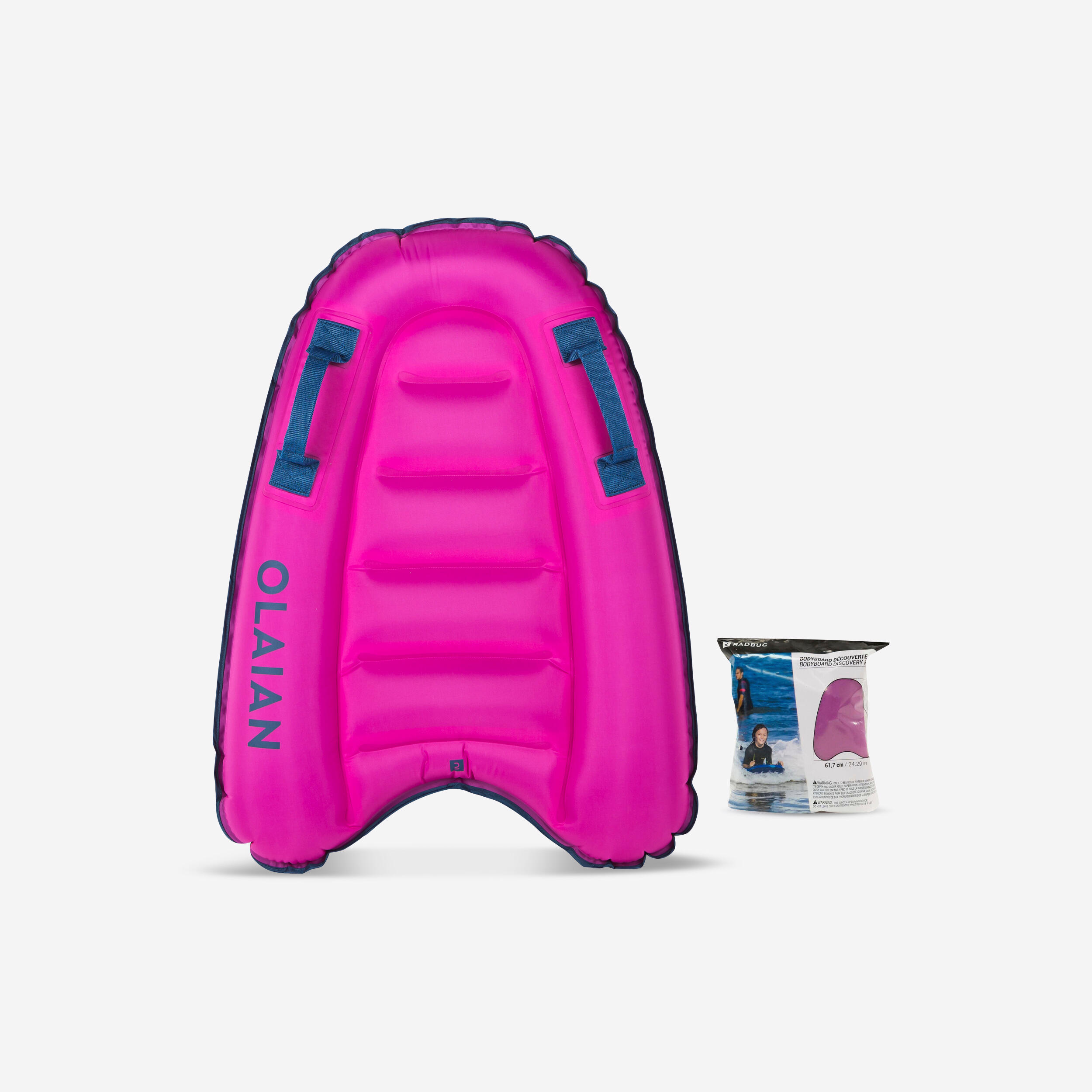 OLAIAN Bodyboard aufblasbar Kinder 15â€“25Â kg rosa XS