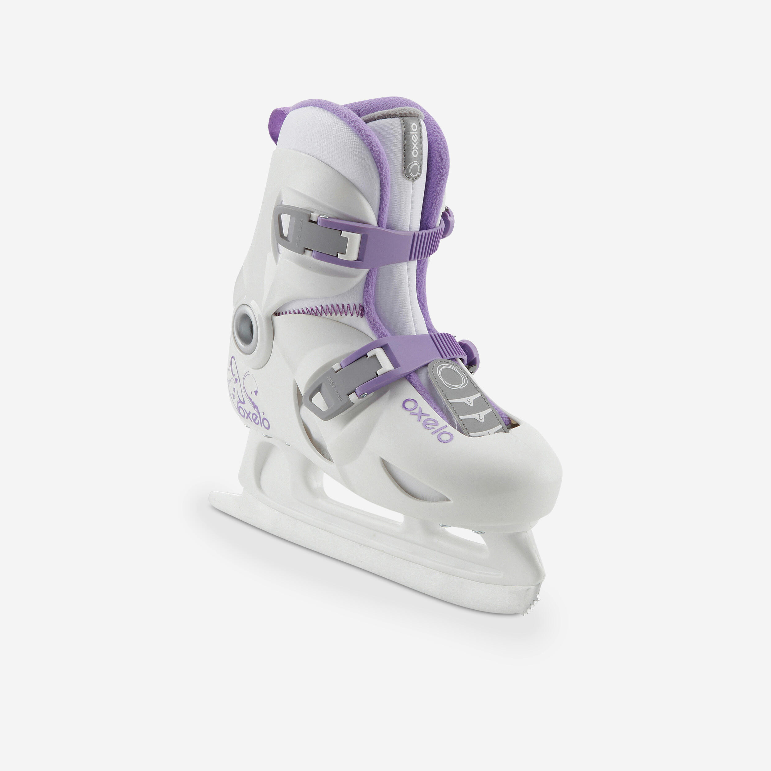 OXELO Gebraucht - Schlittschuhe Play 3 Kinder grÃ¶ÃŸenverstellbar weiÃŸ/lila - GUT 28/30