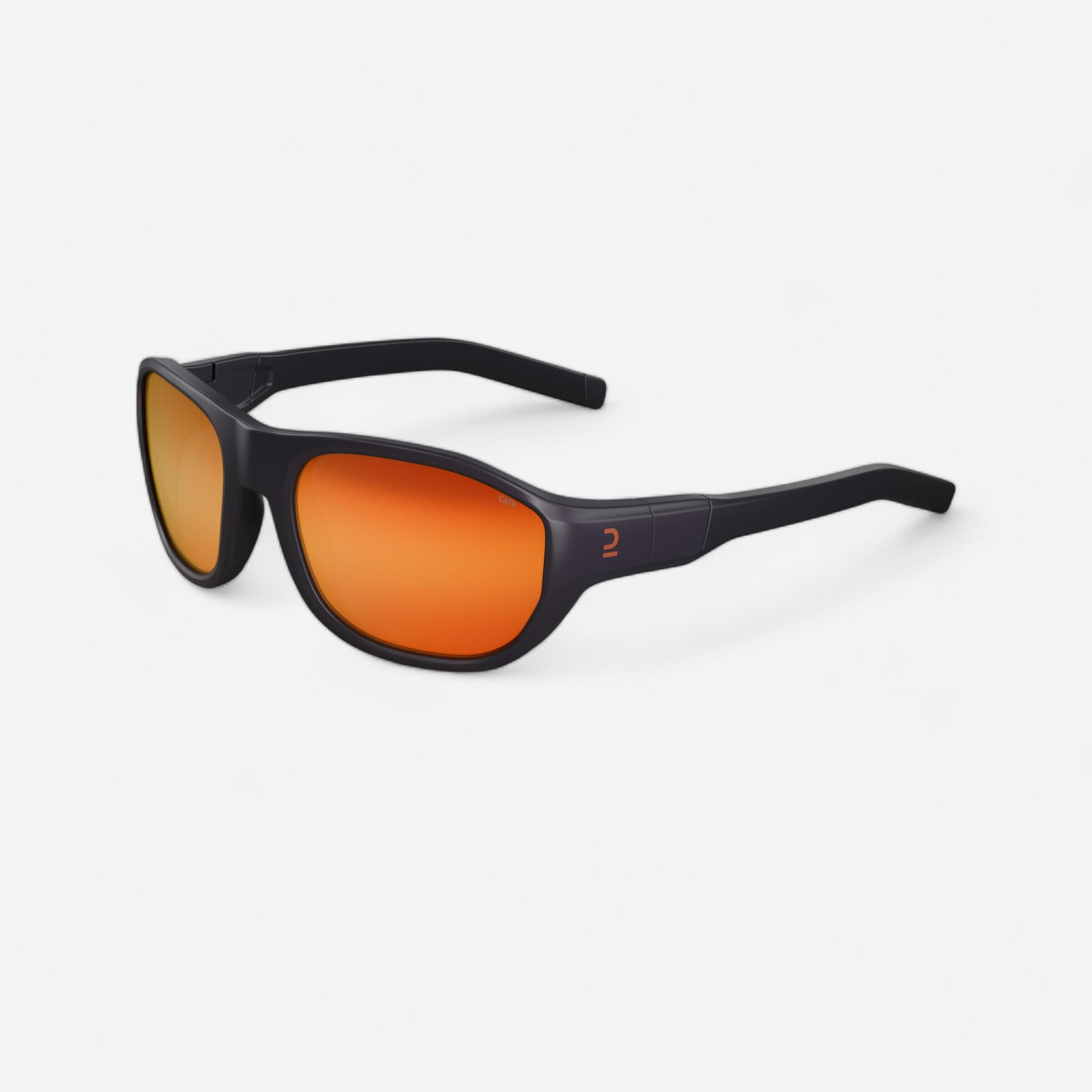 Decathlon Sonnenbrille Wandern MH T500 Kinder 6–10 Jahre Kategorie 4 dunkelblau/orange