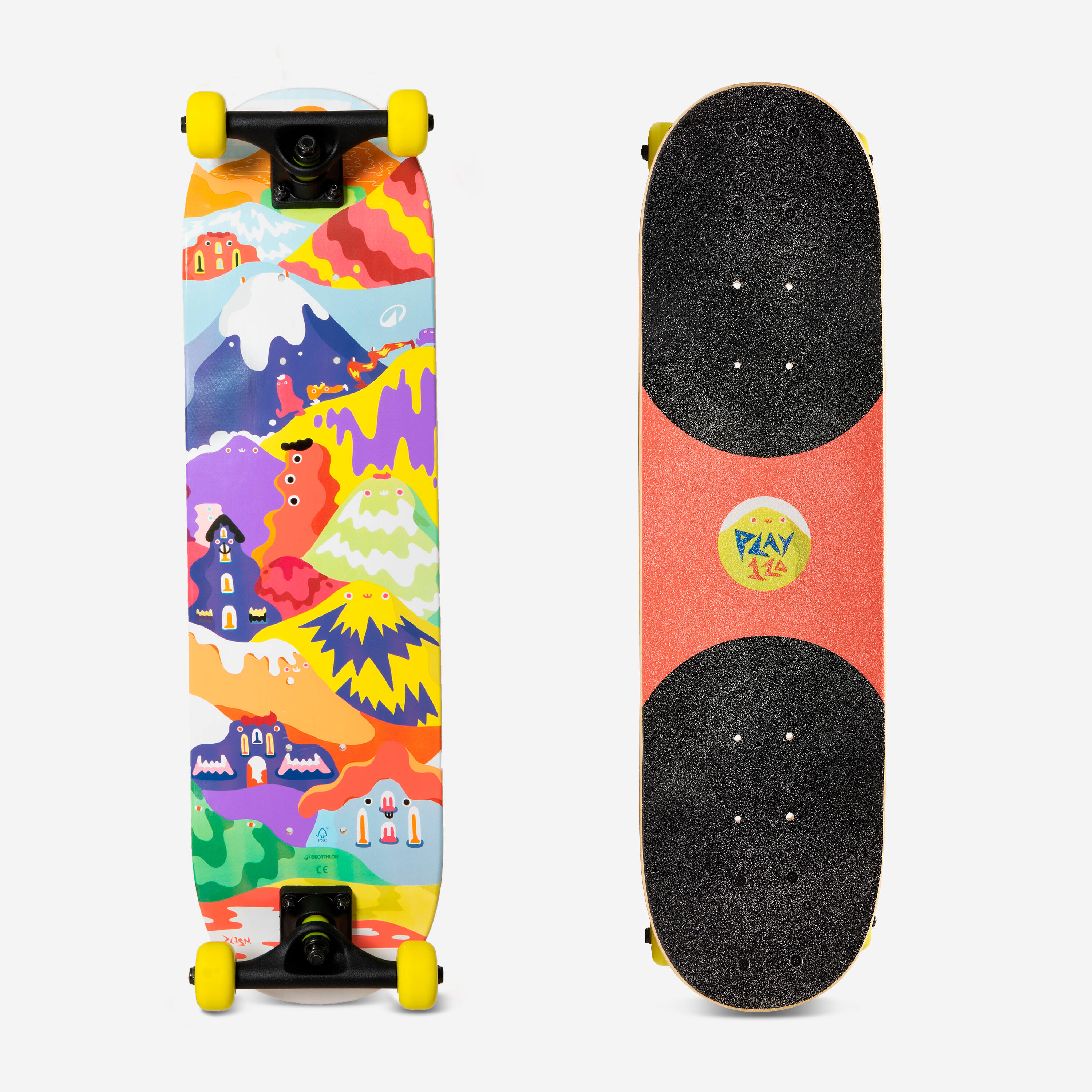 Decathlon Skateboard Kinder 3–7 Jahre - Play 120 Happy Mountains