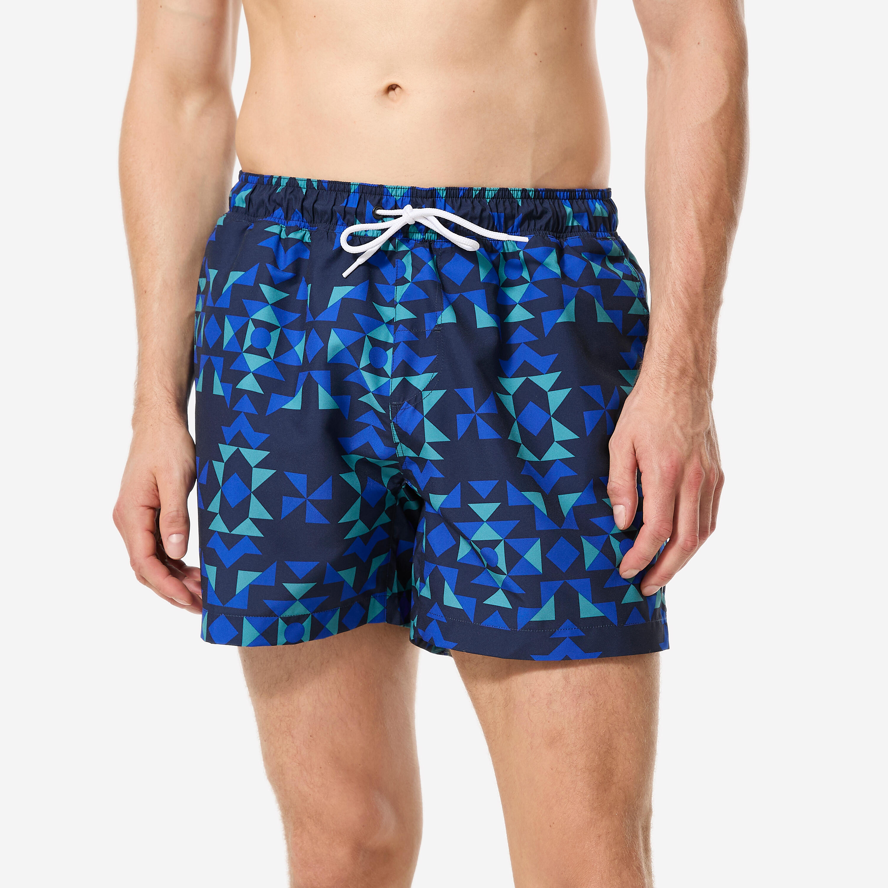 Decathlon Boardshorts Herren kurz 100 Geotix 15'' blau