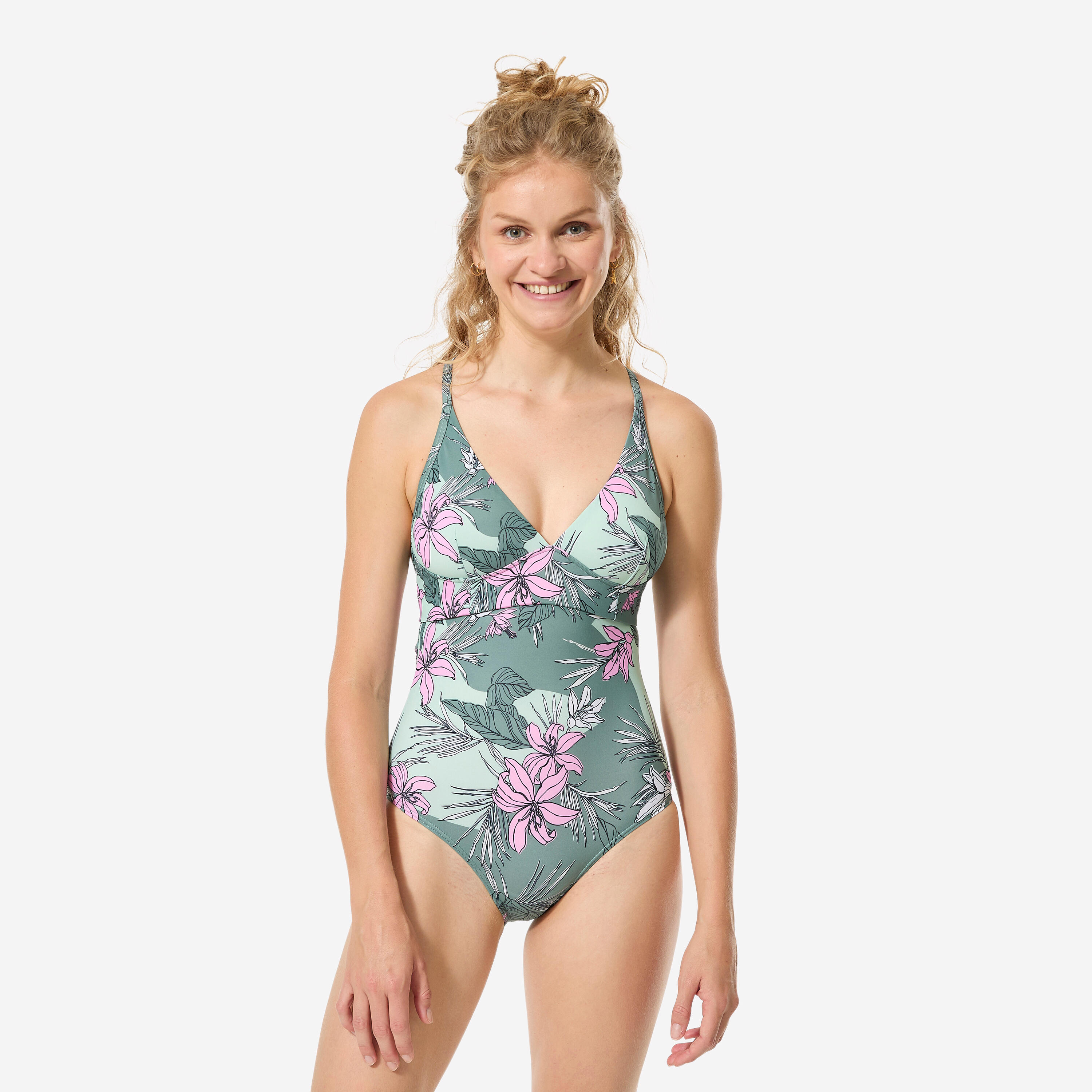 Decathlon Badeanzug Damen Bea Numea khaki