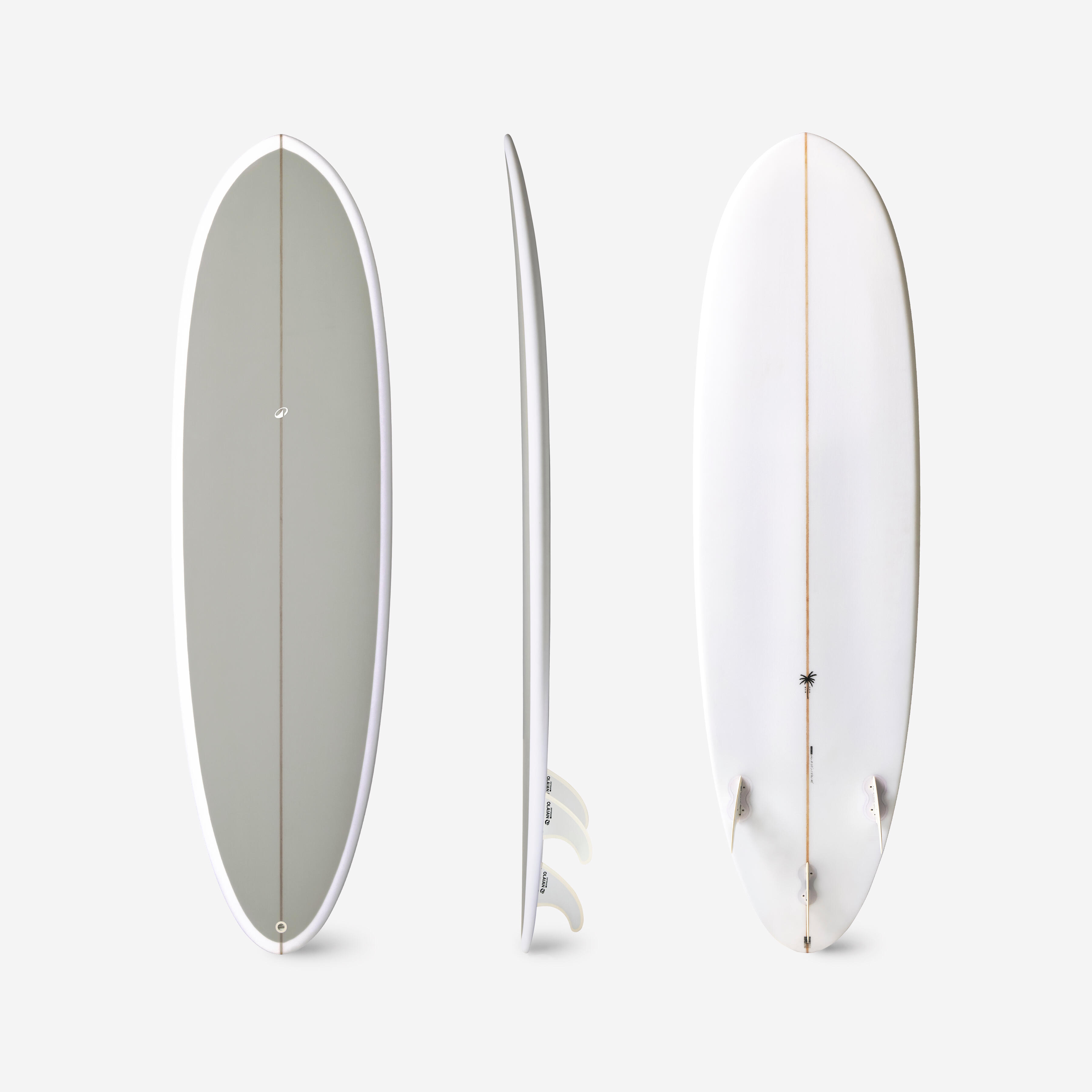 OLAIAN Surfboard Hybrid aus Harz 6'4 3 Finnen 40 l khaki