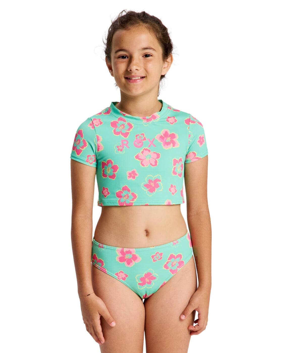 Roxy Kurzärmliges Rashguard-Set TROPICOOL Grün Mädchen 6-16