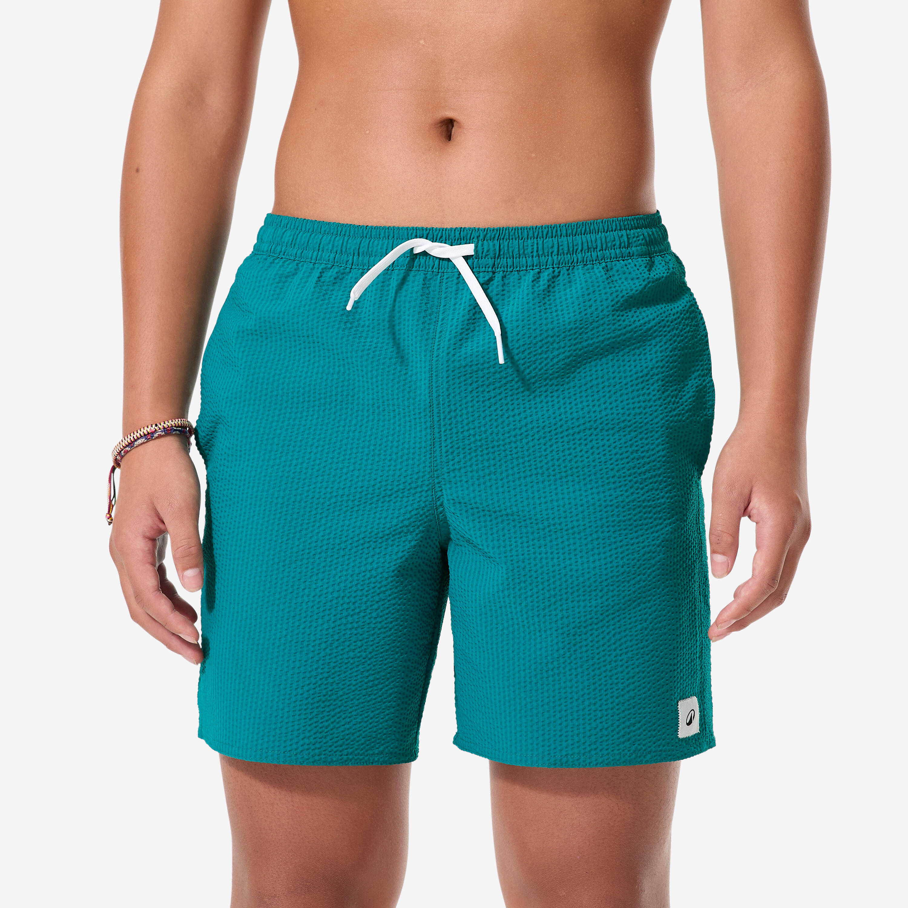 Decathlon Boardshorts Kinder 100 Seersucker grün