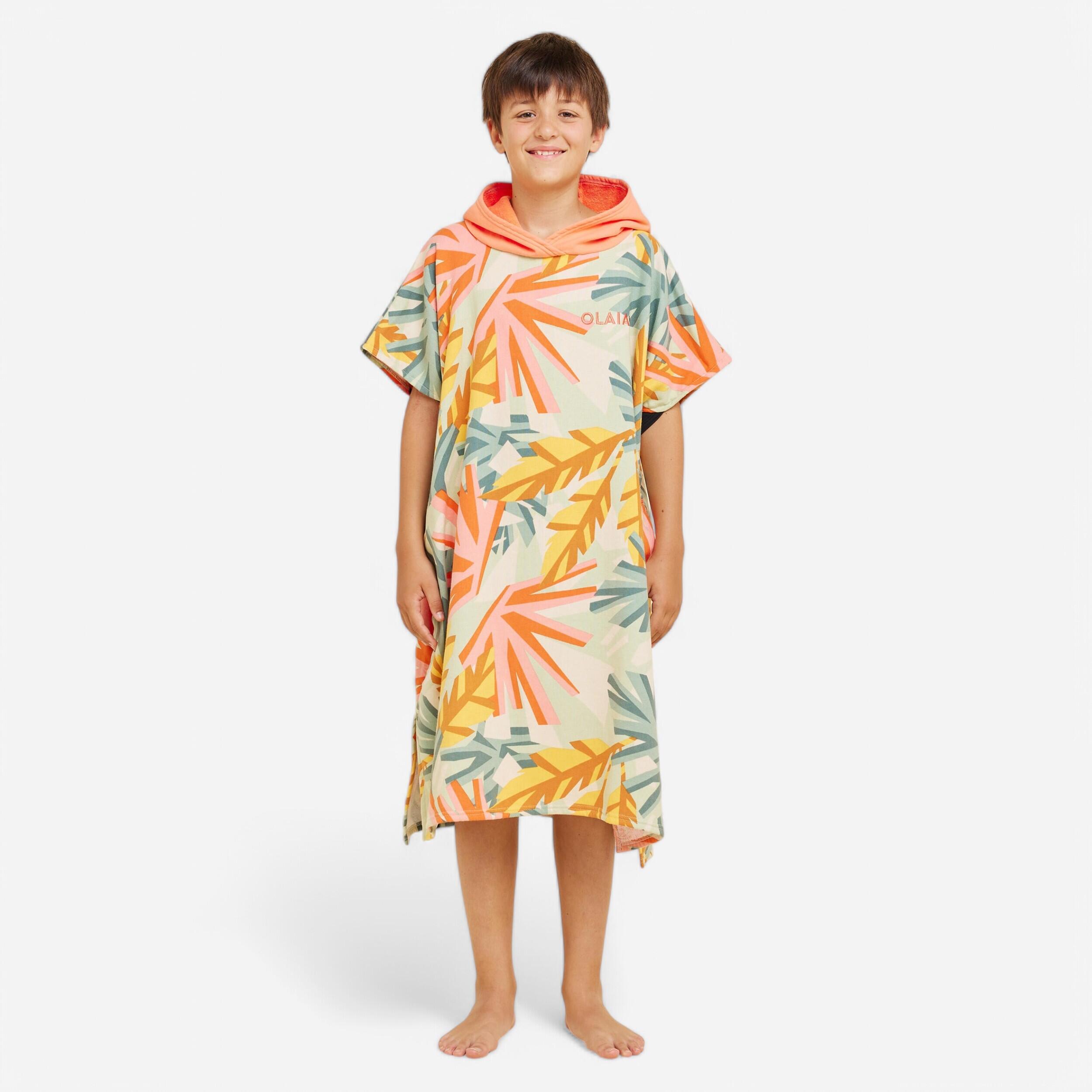 OLAIAN Surf-Poncho Kinder 550 Jungle 135–160 cm koralle