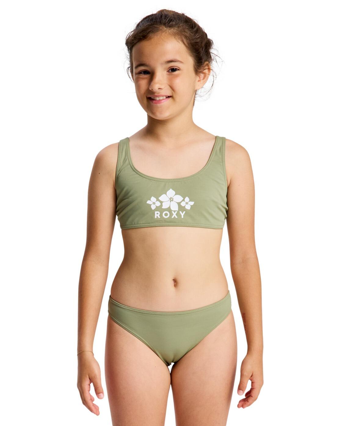 Roxy Zweiteiliges Bralette-Bikini-Set SOLID ACTIVE SET Grün Mädchen 6-16
