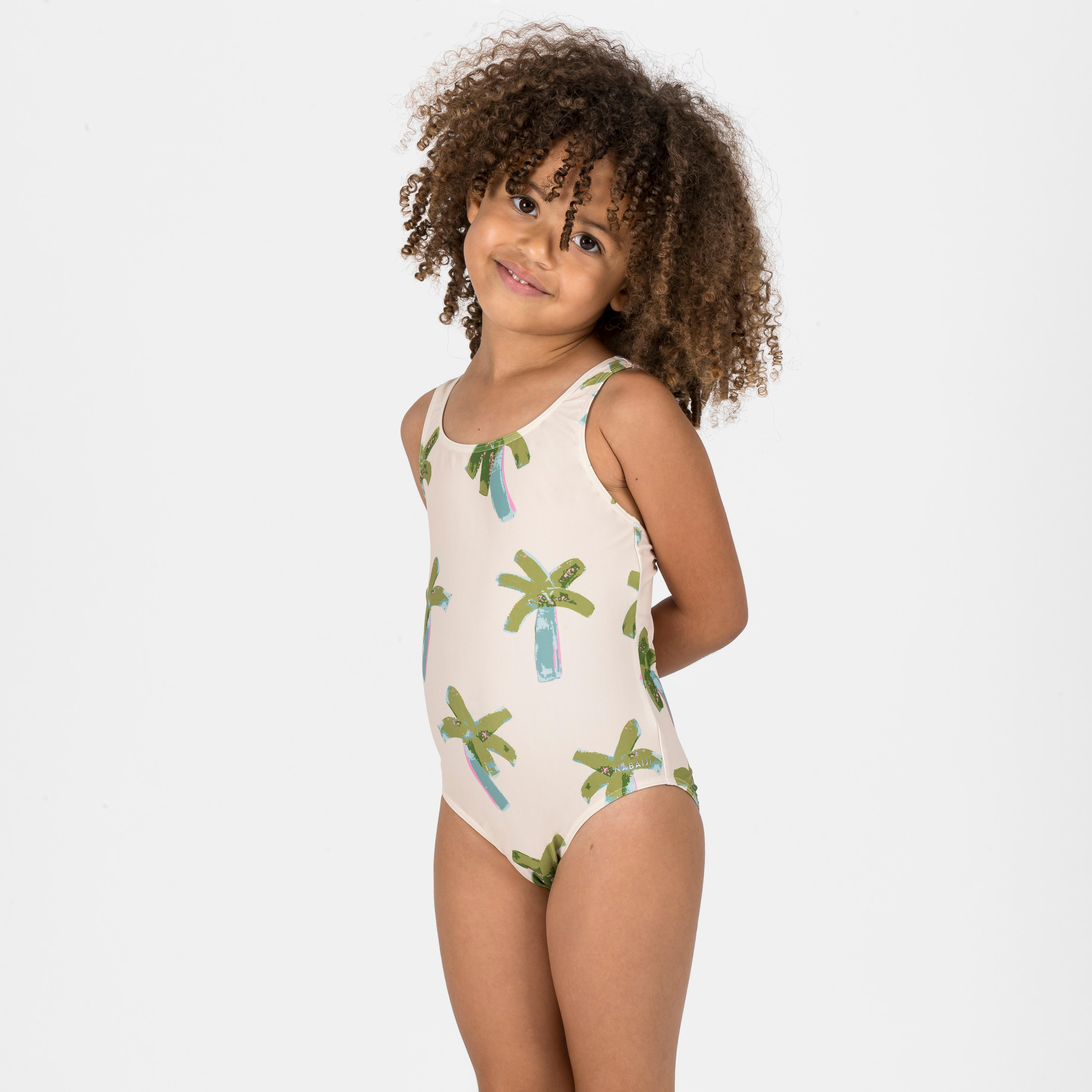NABAIJI Badeanzug Baby/Mädchen - Print Palmen beige