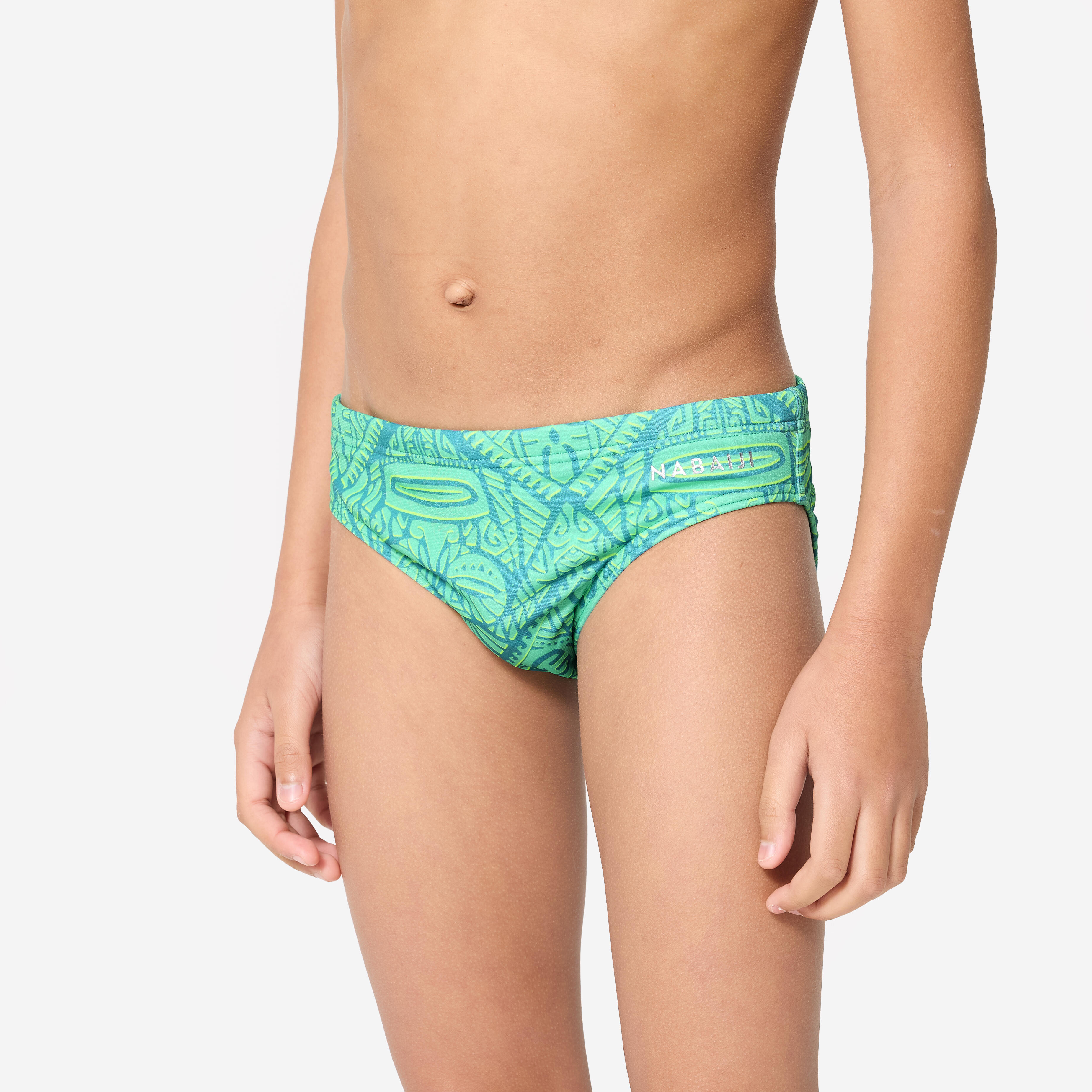 Decathlon Badehose Slip Jungen Wasserball - 500 Tiki türkis