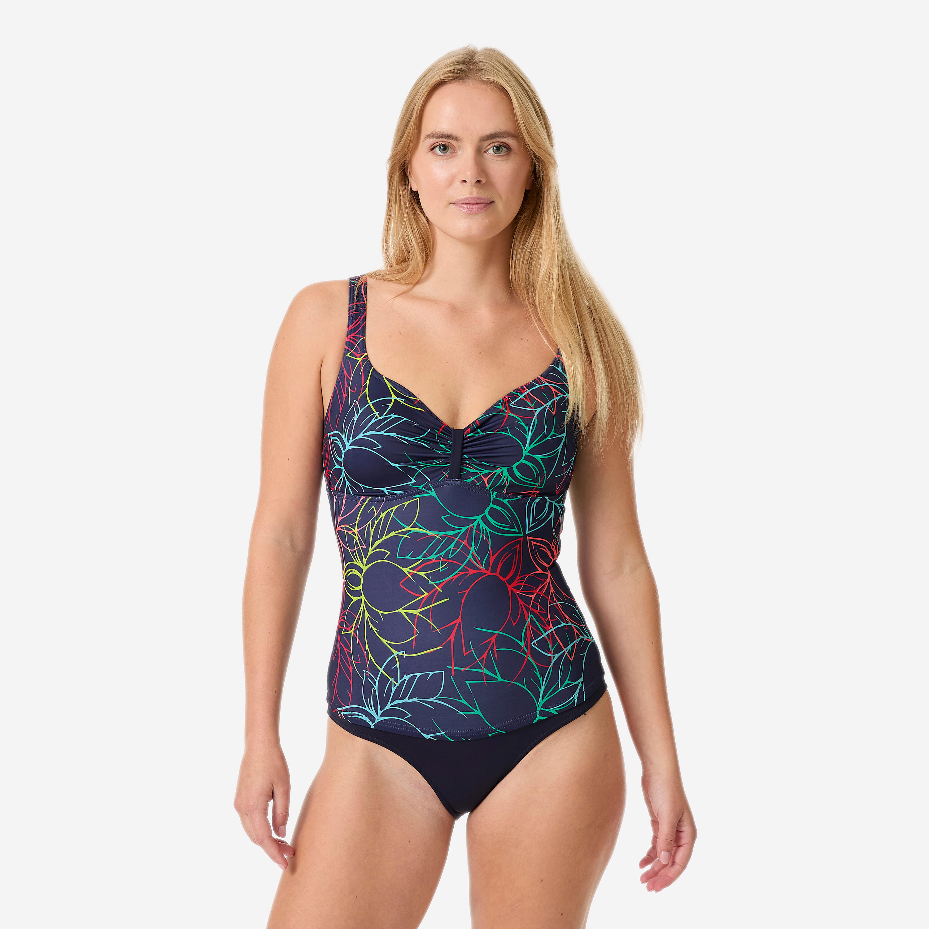 Decathlon Badeanzug Damen figurformend Doli Nenu marineblau