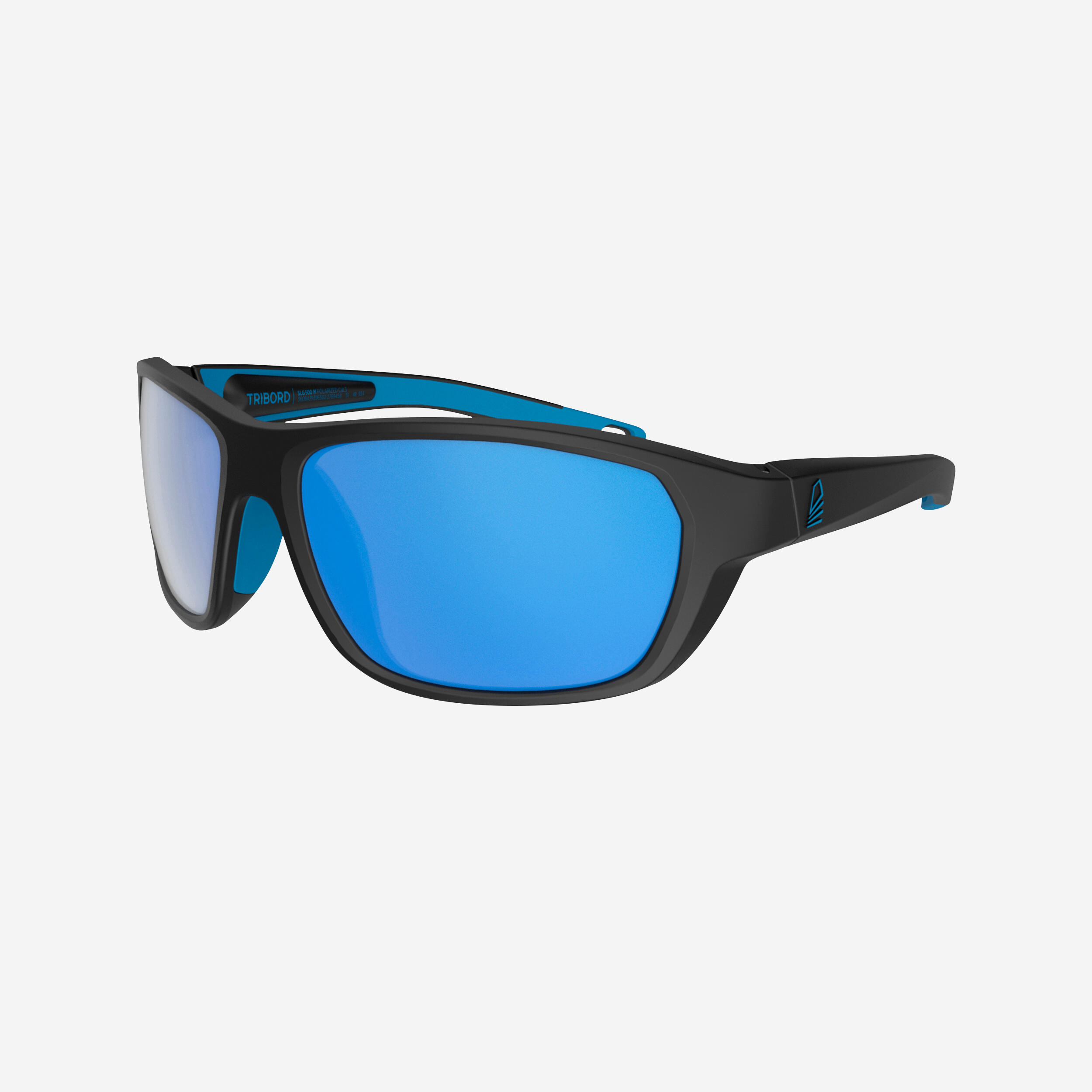 Decathlon Sonnenbrille Segeln Damen/Herren schwimmfähig polarisierend 500 Grösse M schwarz
