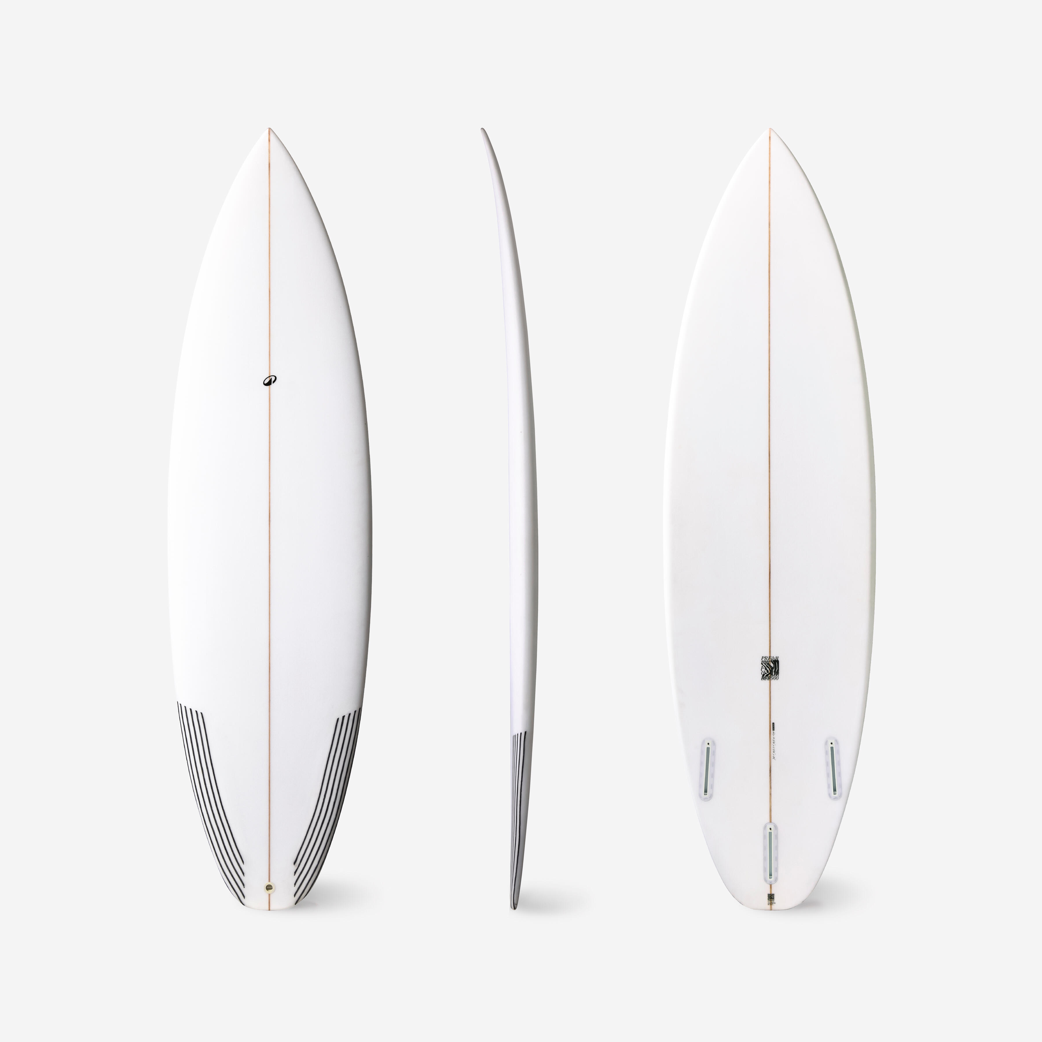 Decathlon Shortboard mit Futures Box ohne Finnen Leistung weiß