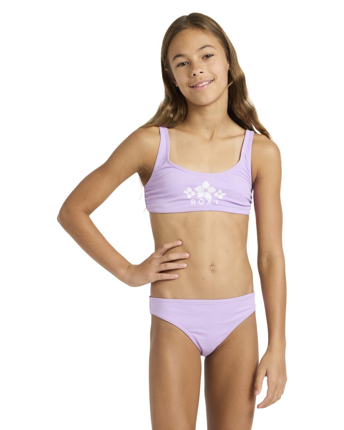 Roxy Zweiteiliges Bralette-Bikini-Set SOLID ACTIVE SET Lila Mädchen 6-16