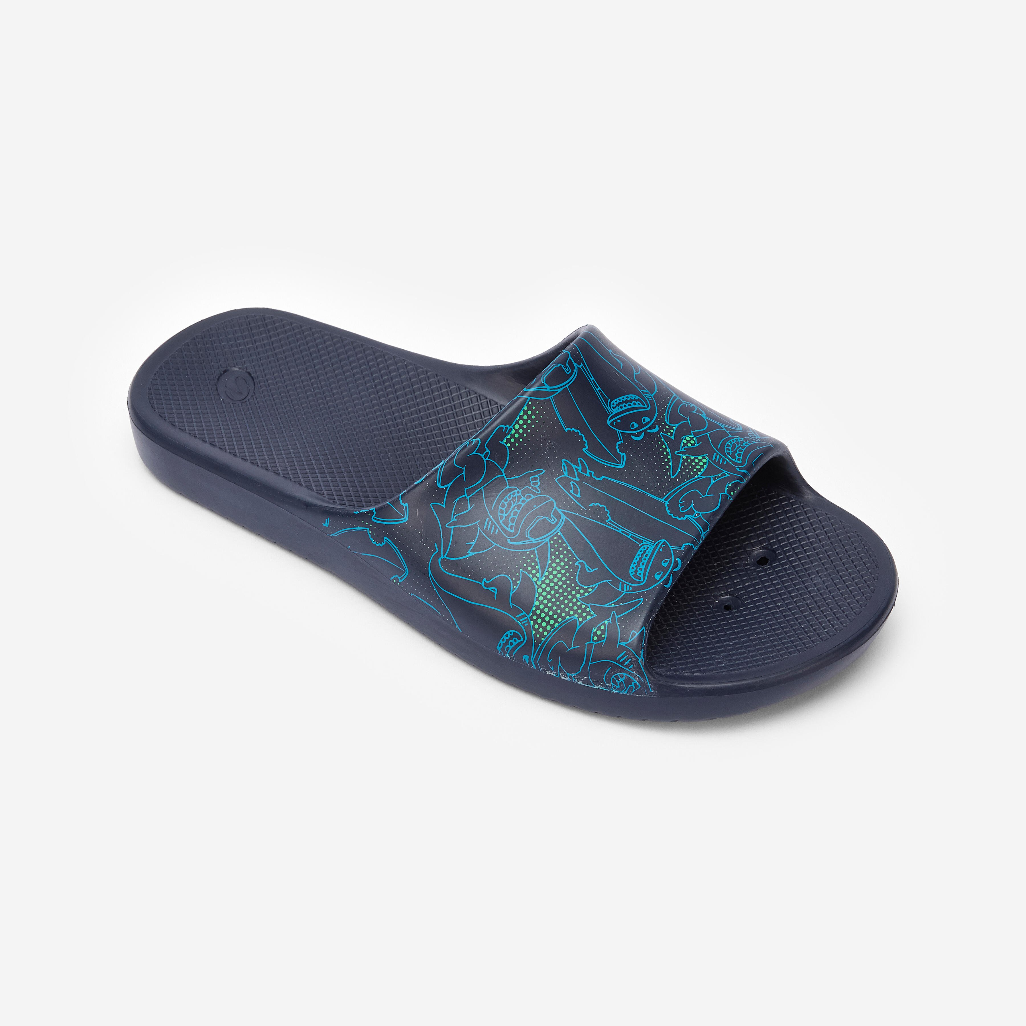 Decathlon Badelatschen Kinder - Slap 500 Haie marineblau