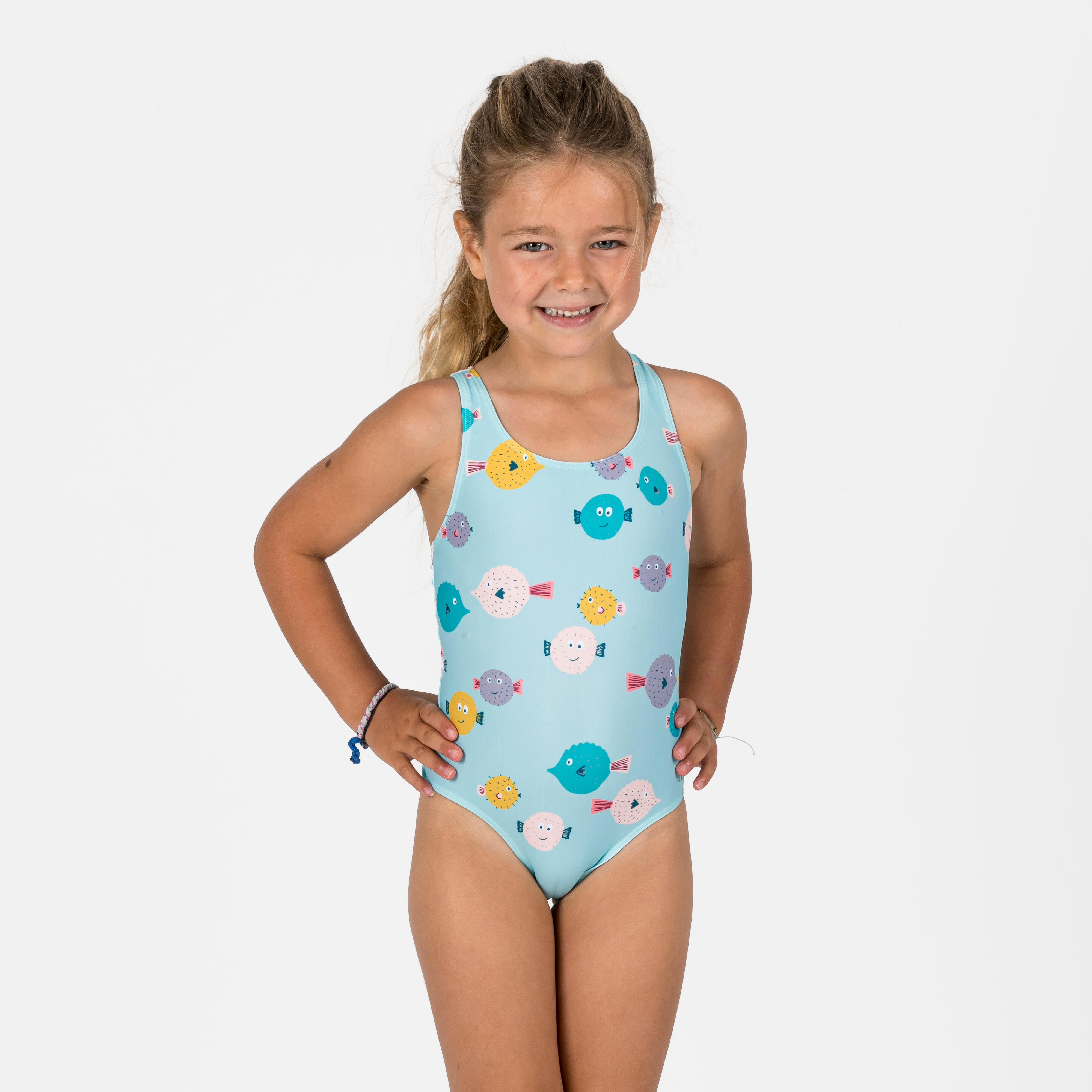 NABAIJI Badeanzug Baby- Print Fische blau