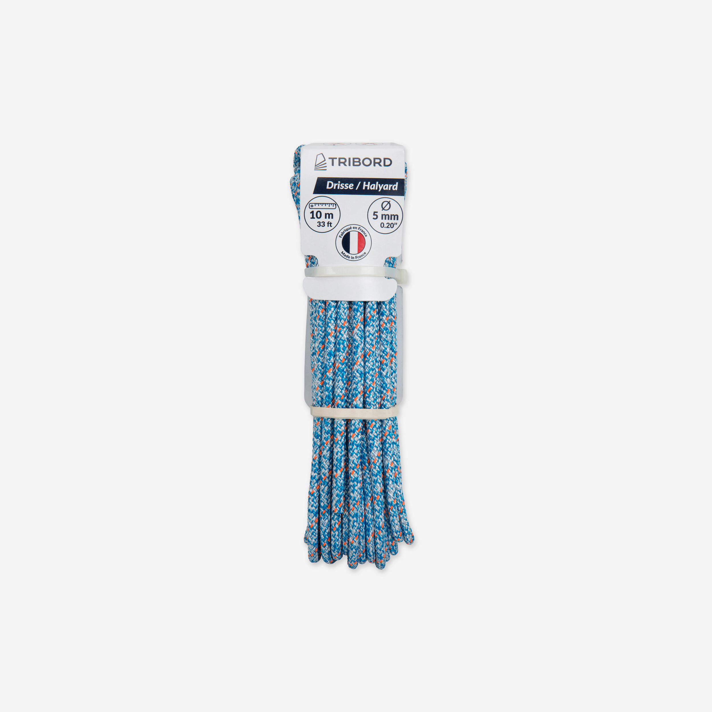 TRIBORD Tauwerk Fall 5 mm × 10 m blau/weiß/orange