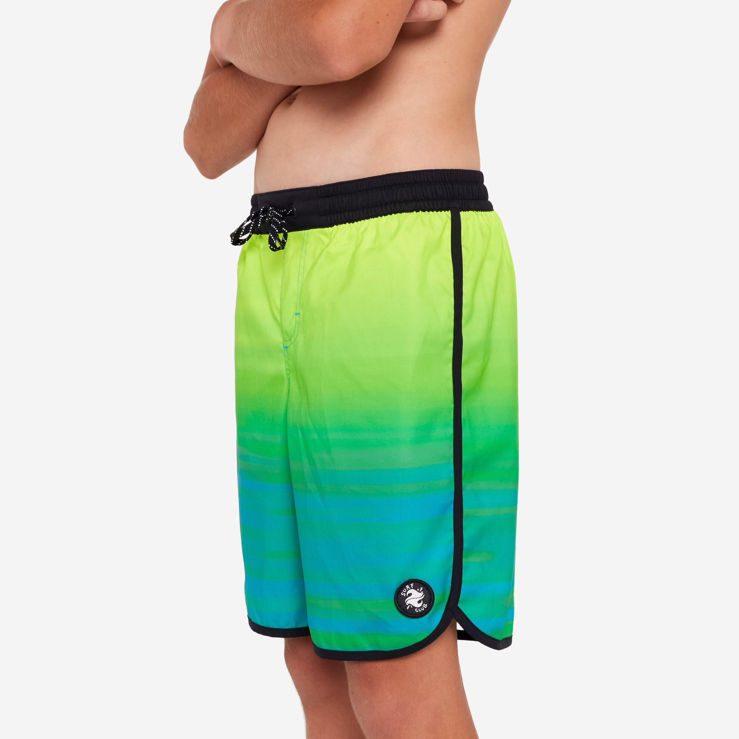Decathlon Boardshorts Surfen Jungen 500 Offshore grün/blau