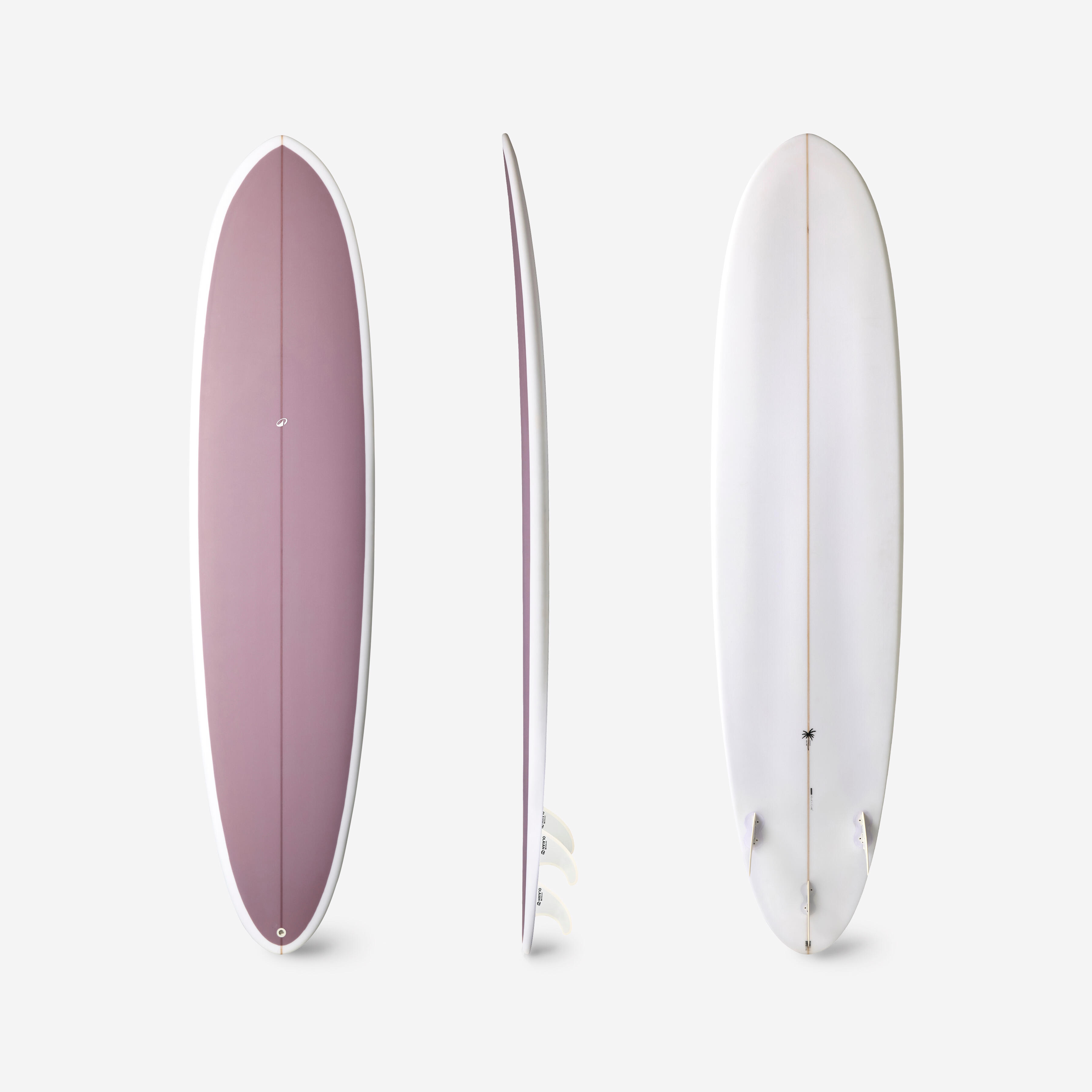 OLAIAN Surfboard Hybrid aus Harz 8' 62 l mit drei Finnen lila