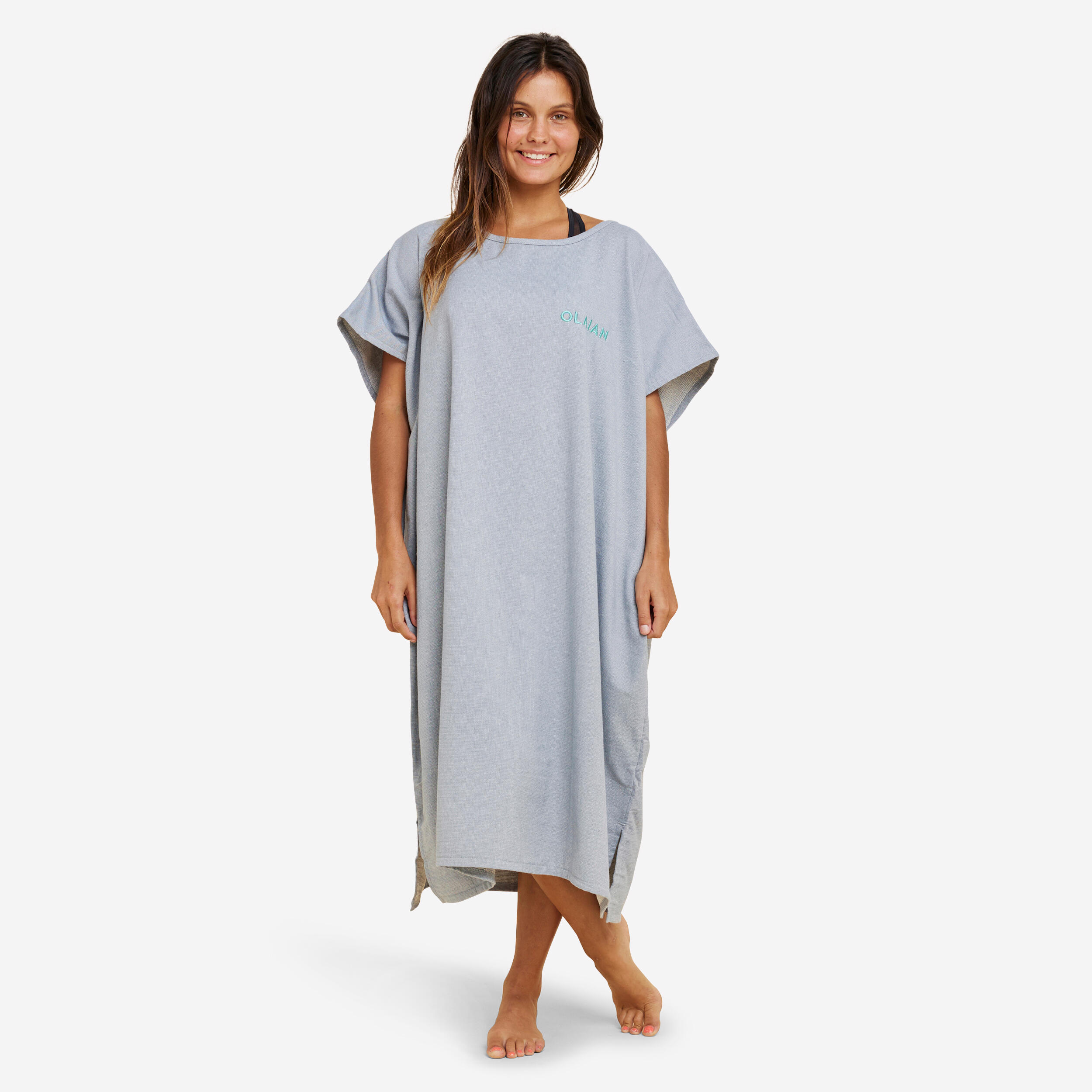 OLAIAN Surf-Poncho Damen/Herren - 100 grau meliert