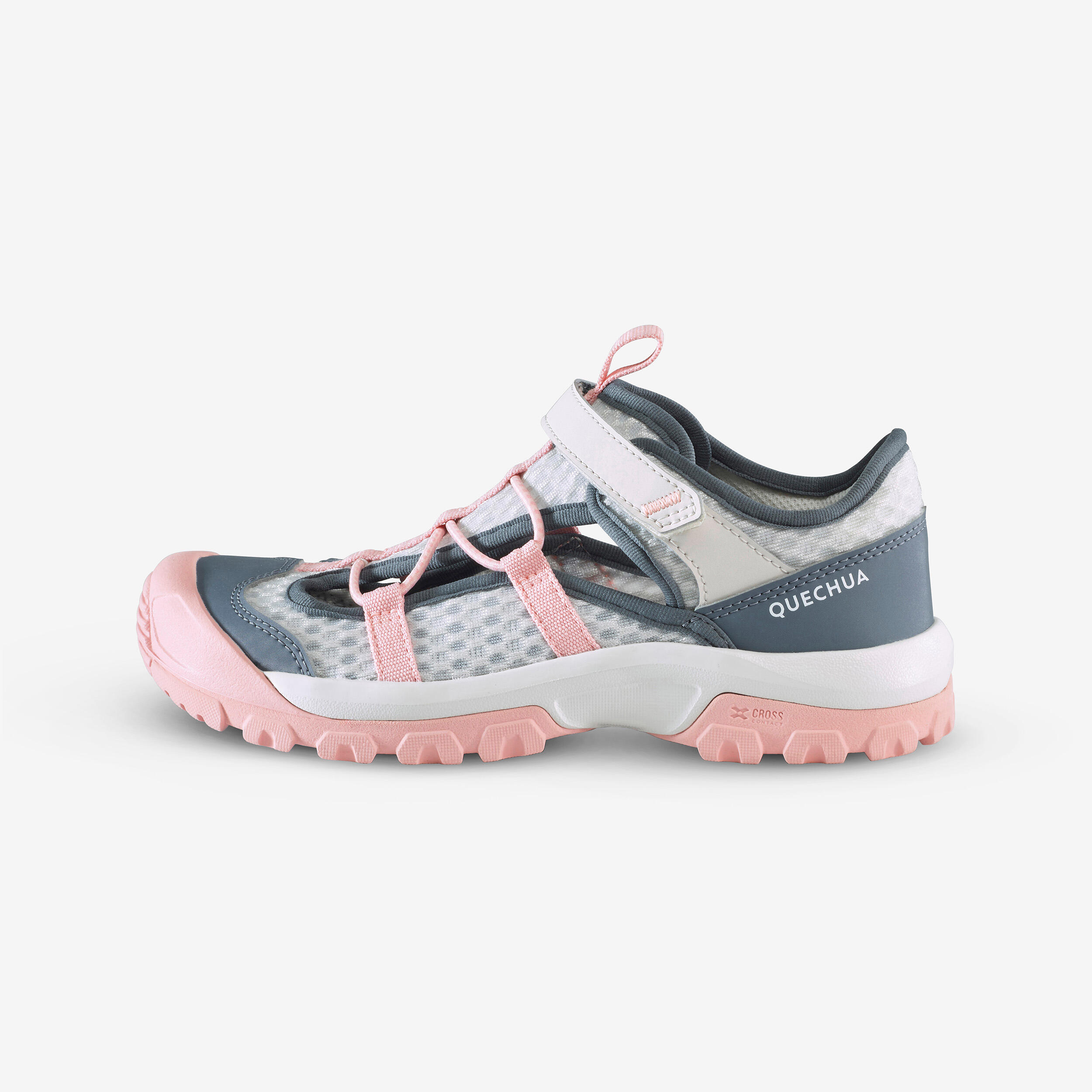 QUECHUA Trekkingsandalen Kinder 28–39 leicht mit Klettverschluss Wandern - MH900 rosa