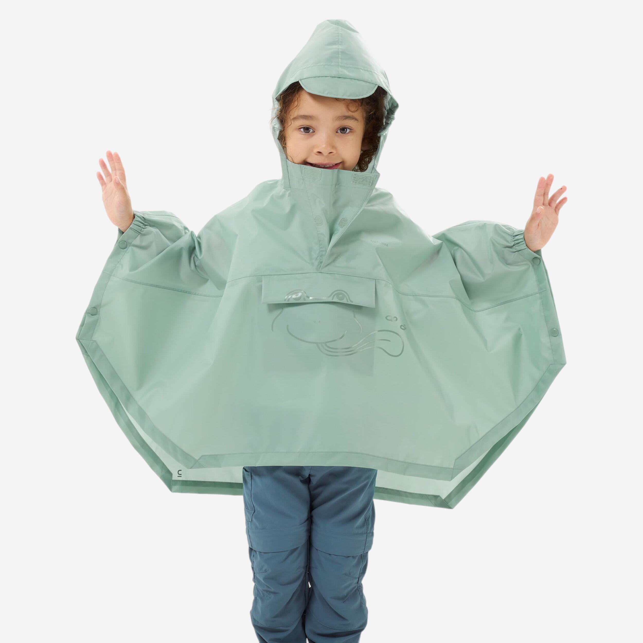 QUECHUA Poncho Regencape Kleinkinder Gr. 92–116 Wandern - MH100 grün