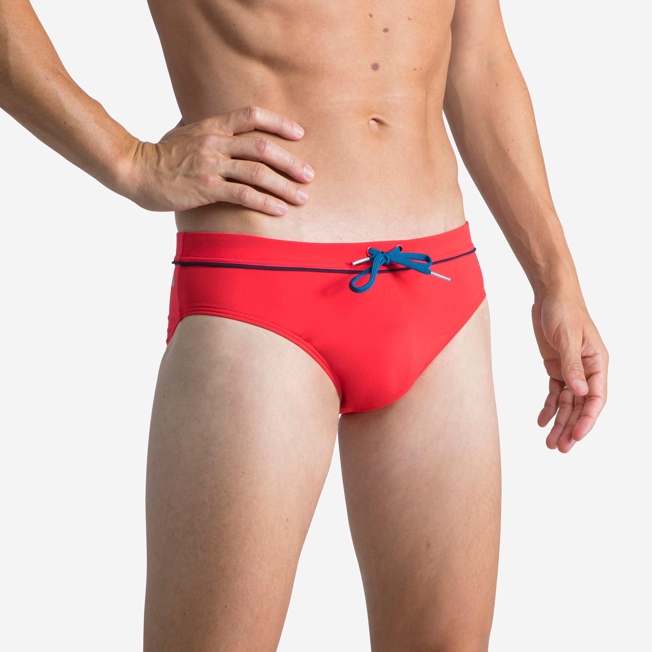 NABAIJI Badehose Slip Herren - 100 Pep rot/blau