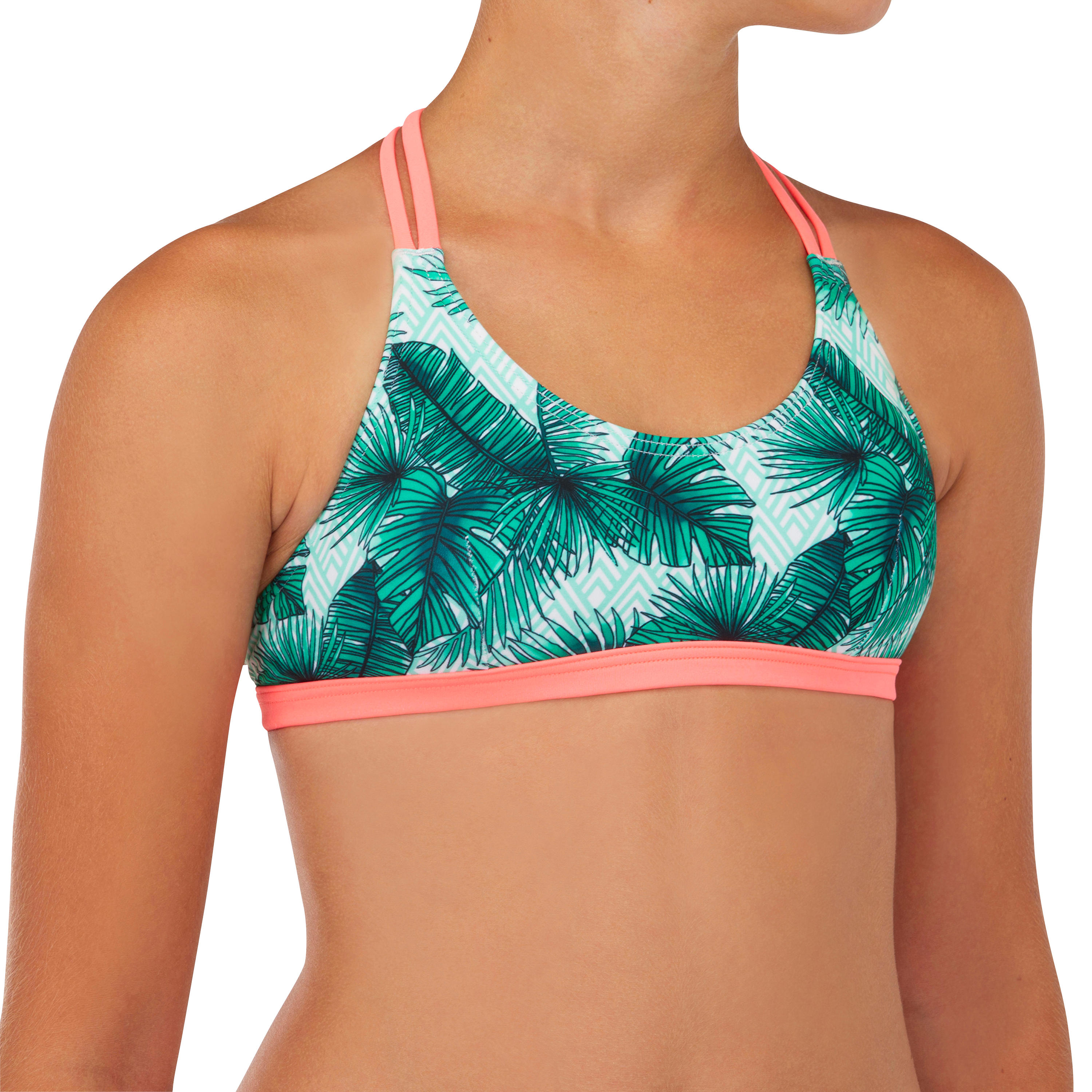 OLAIAN BIKINI-OBERTEIL BONDI 500 TRIANGEL SURFEN MÃ„DCHEN GRÃœN Gr. 128  - 8 Jahre