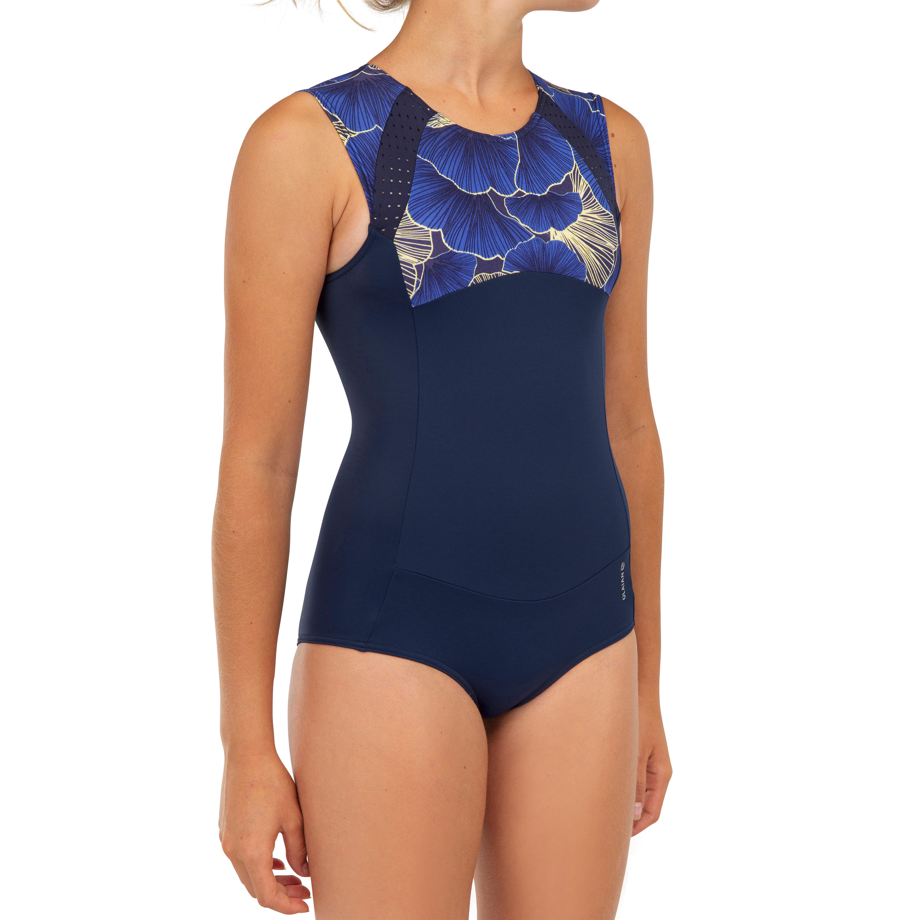 OLAIAN Badeanzug Mädchen Rückenreißverschluss 900 Manly Shibu blau