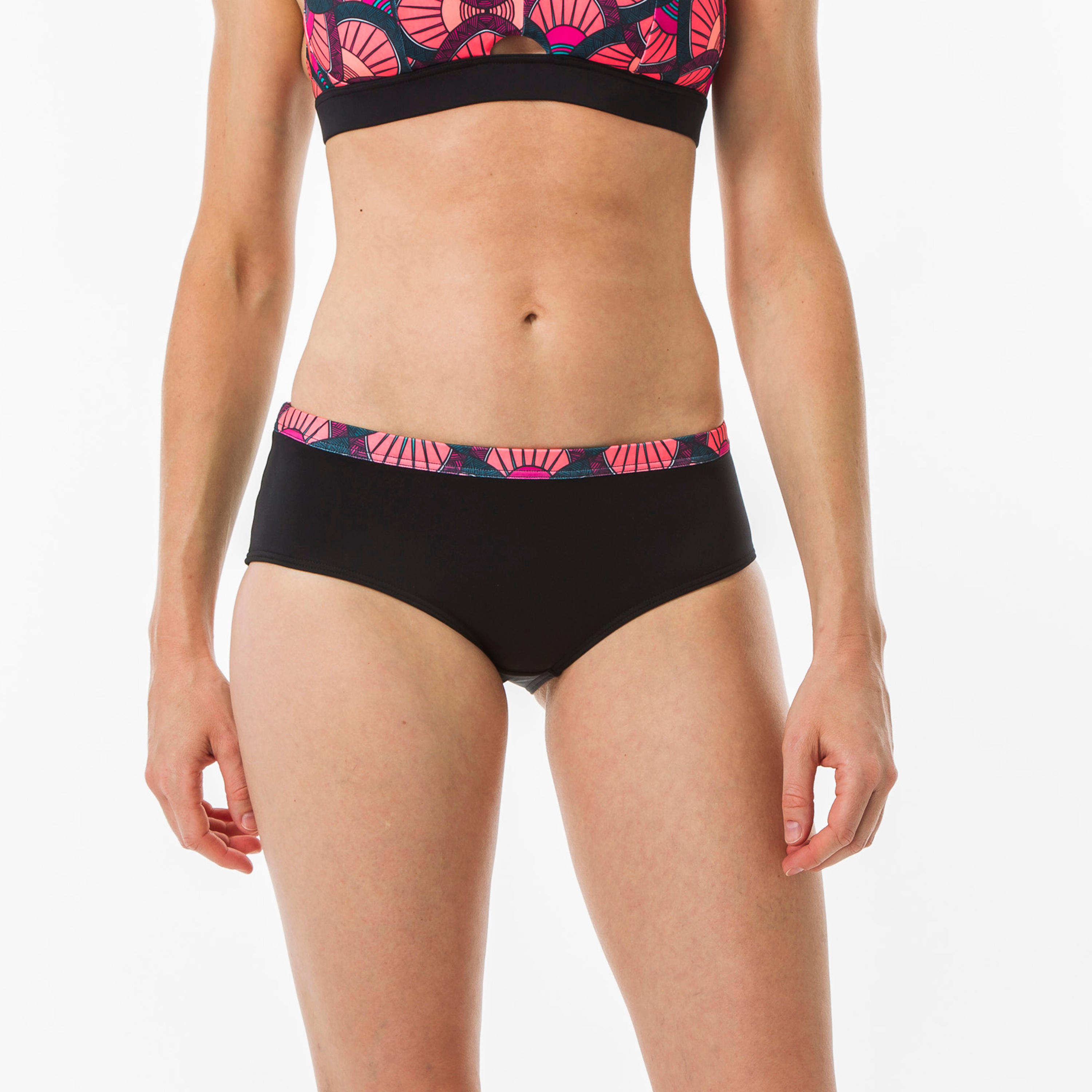 OLAIAN Bikini-Hose Damen Shorty mit Kordelzug Vanina Supai Diva schwarz/rosa S