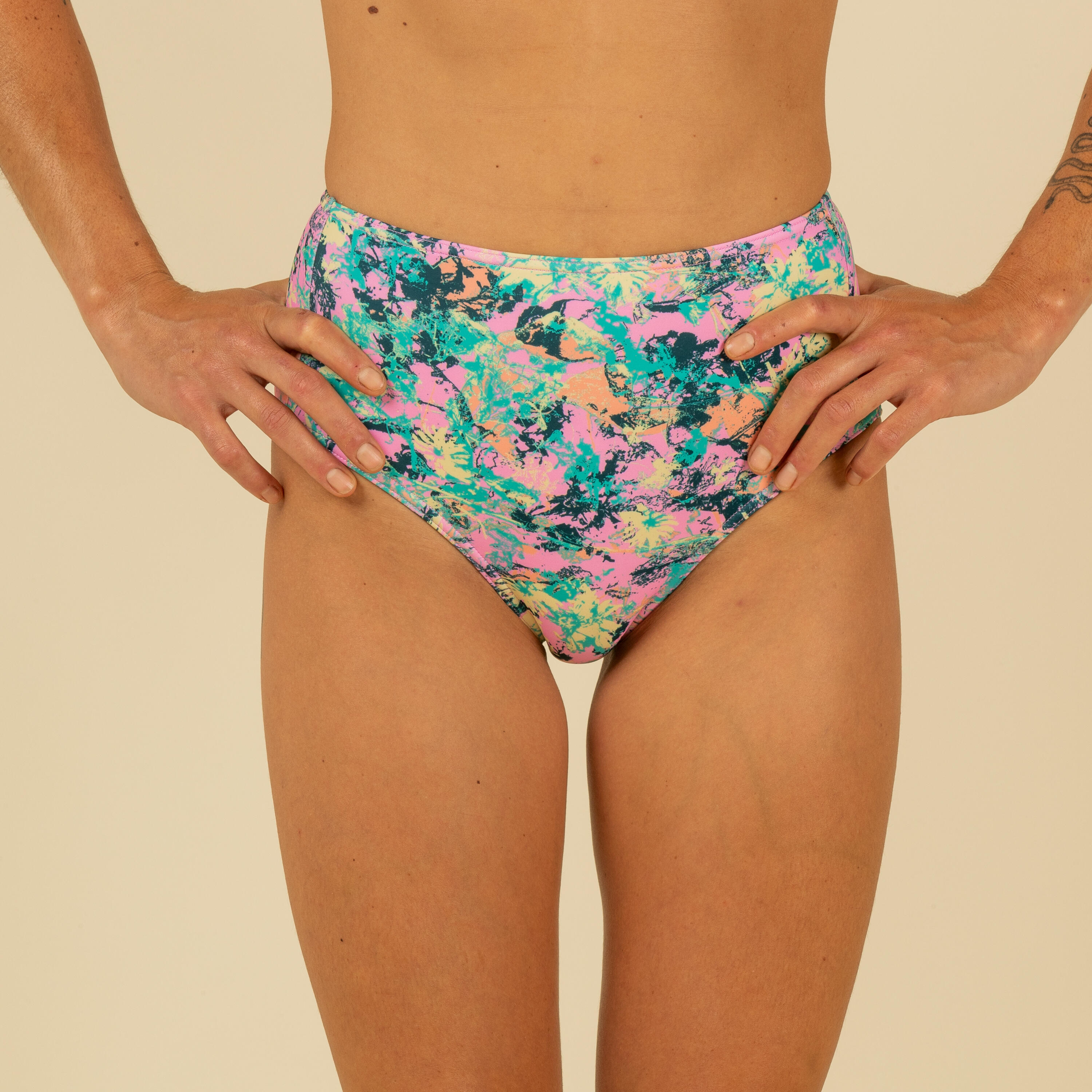 OLAIAN Bikini-Hose Damen Surfen hohe Taille Romi Punky Pink M