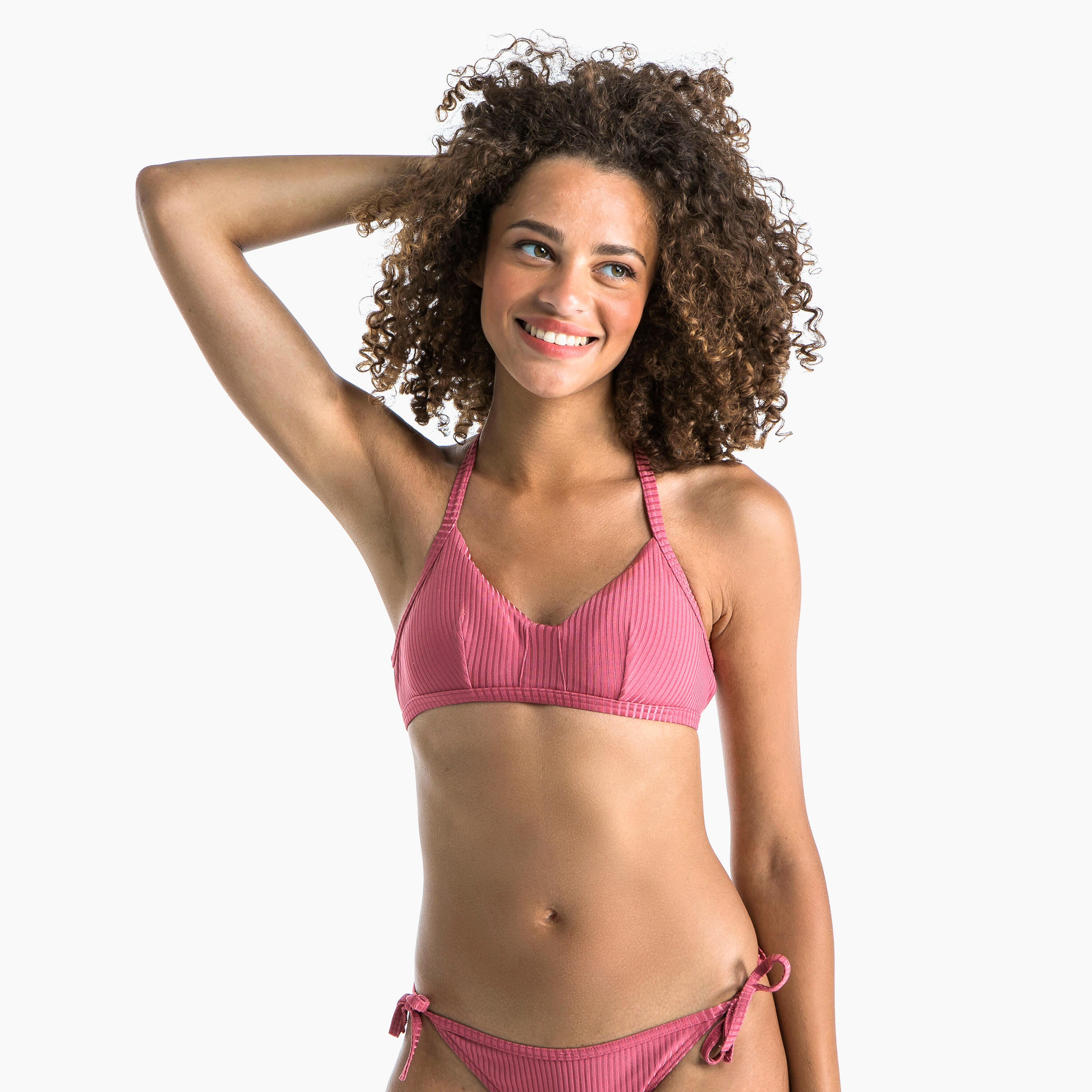 OLAIAN Bikini-Oberteil Bustier CARO Rücken strukturiert und einstellbar rosa 80E