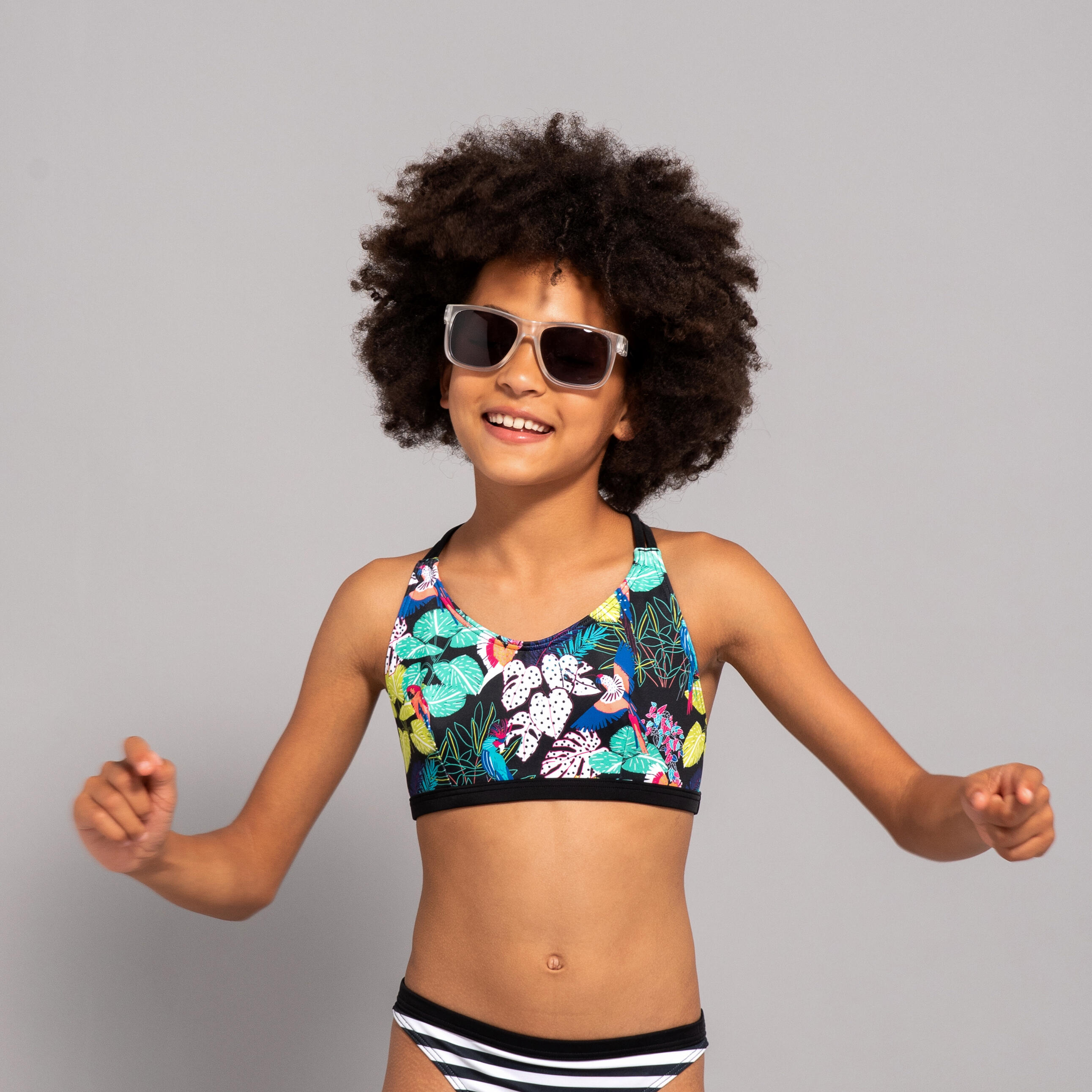 OLAIAN Bikini-Oberteil Bustier Surfen Tropicool 500 Mädchen 12 Jahre - Gr. 152