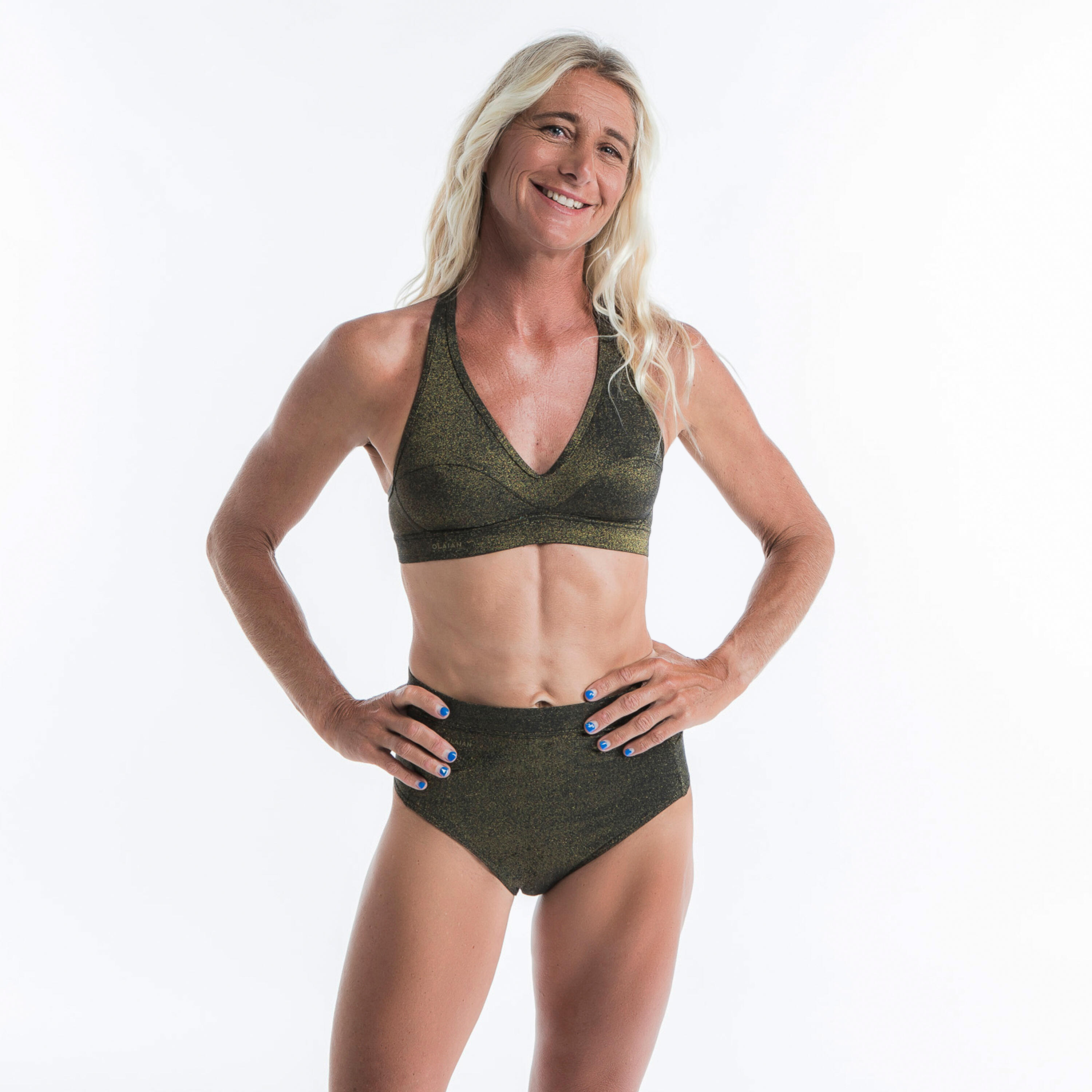 OLAIAN Bikini-Oberteil Damen Bustier Ana Pailletten schwarz/gold 75 B