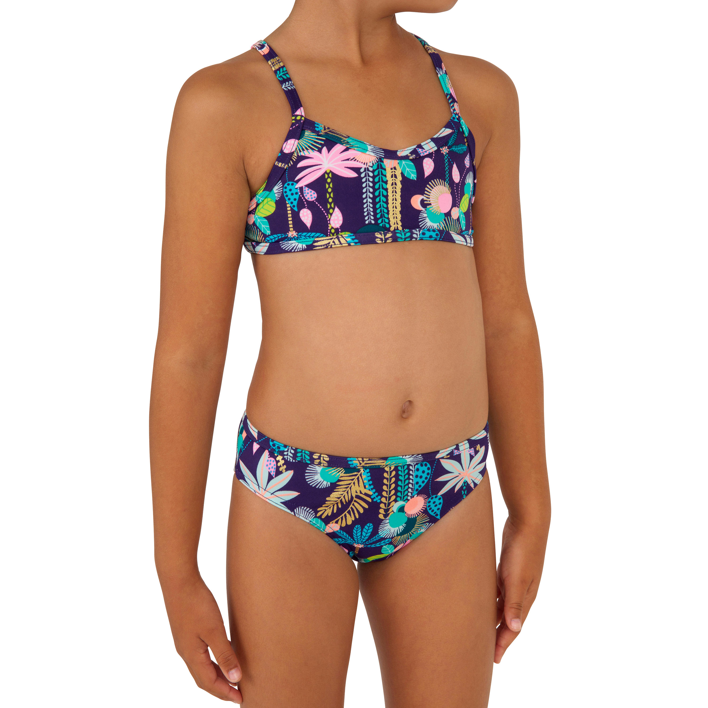 OLAIAN Bikini-Set MÃ¤dchen 100 Boni June lila/bunt Gr. 128  - 8 Jahre
